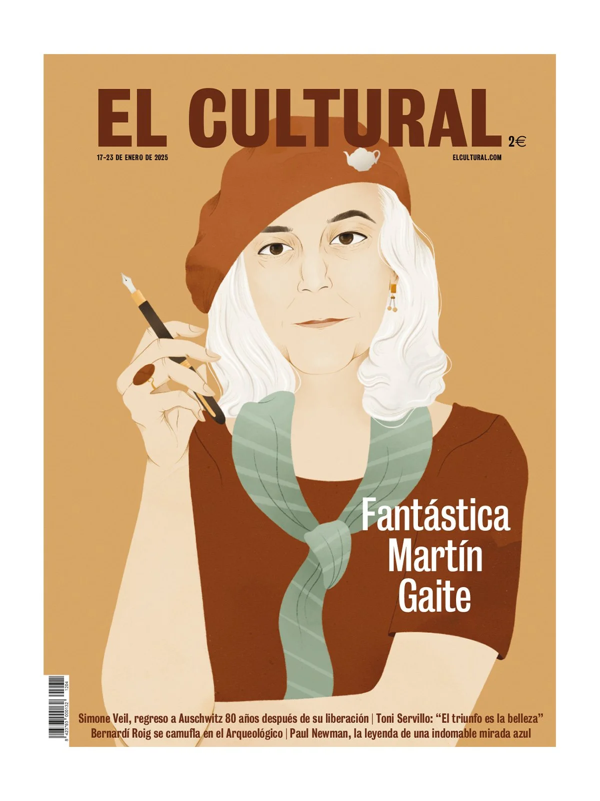 Anna Payan cover illustration for El Cultural Magazine, about Carmen Martin Gaite