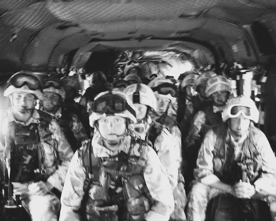Memoirs from the frontline war poetry Iraq by John Williams Book release 11 september 2026 Soldiers in military gear sitting inside a helicopter. ISBN:  9798194795260     ISBN: 978-1-0369-7836-5