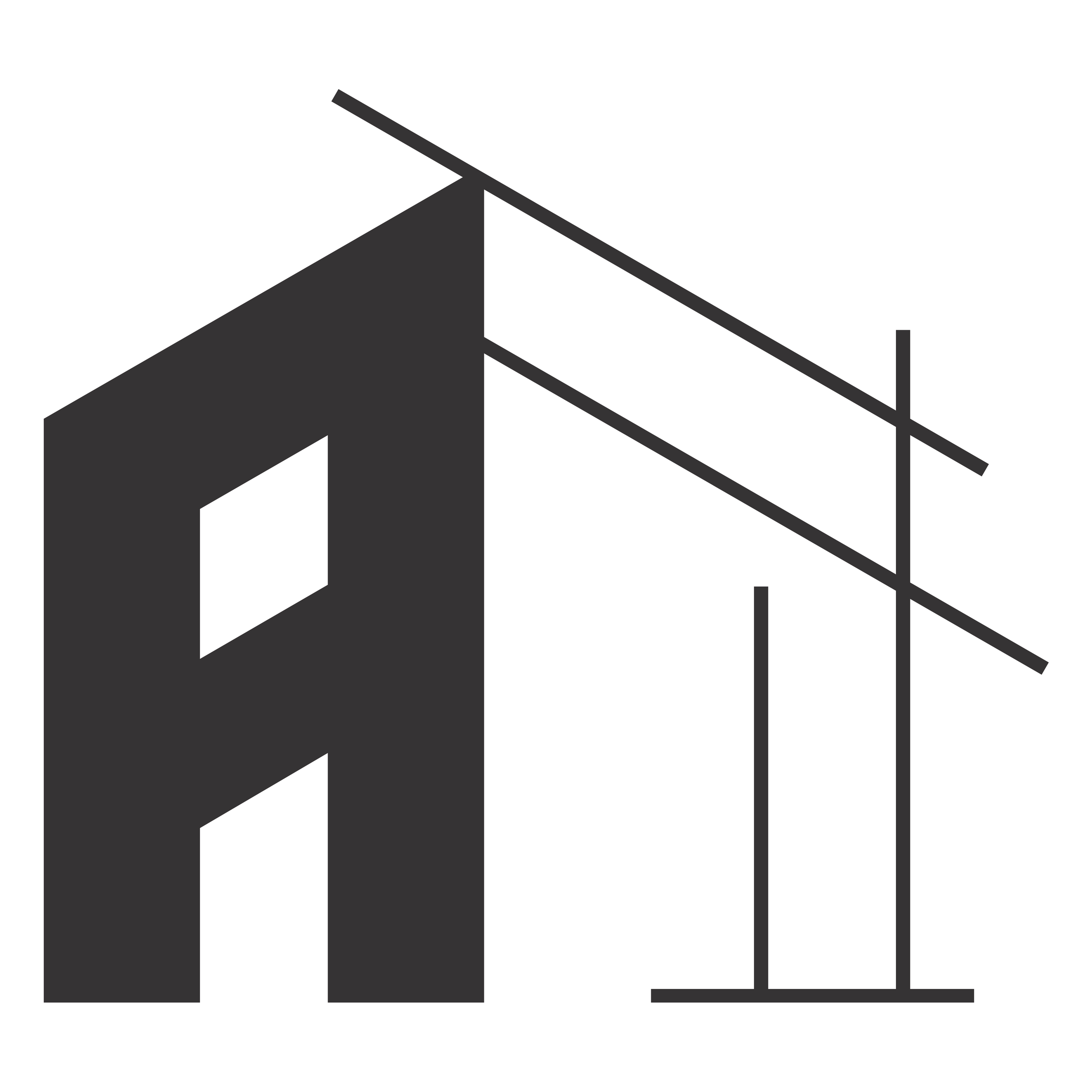 A stylized black and white 3D wireframe of a cube with a diagonal line through it, viewed from an angle.