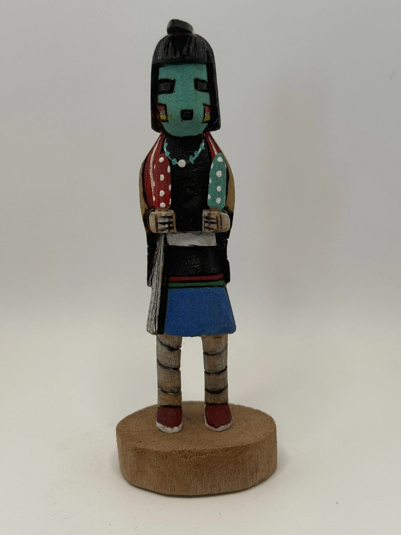 Small Hopi "Tewa Corn Maiden" Kachina by Hopi artist Virgil Long - 4.5in