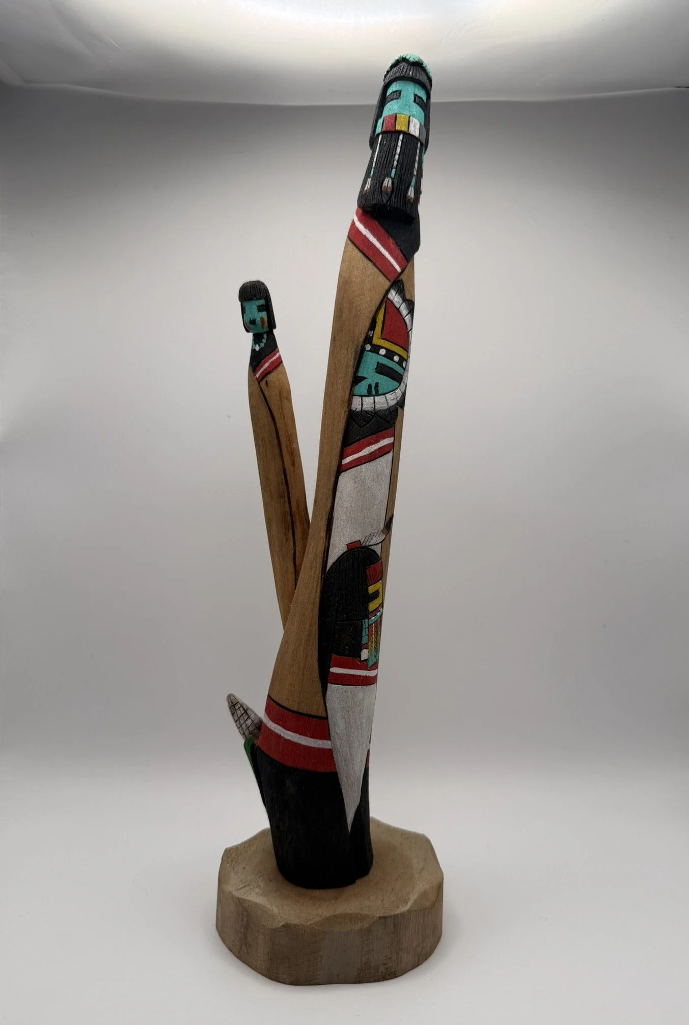 Super Rare Hopi "Long Hair & Corn Maiden" Double Kachina by Hopi Artist Virgil Long - 14in