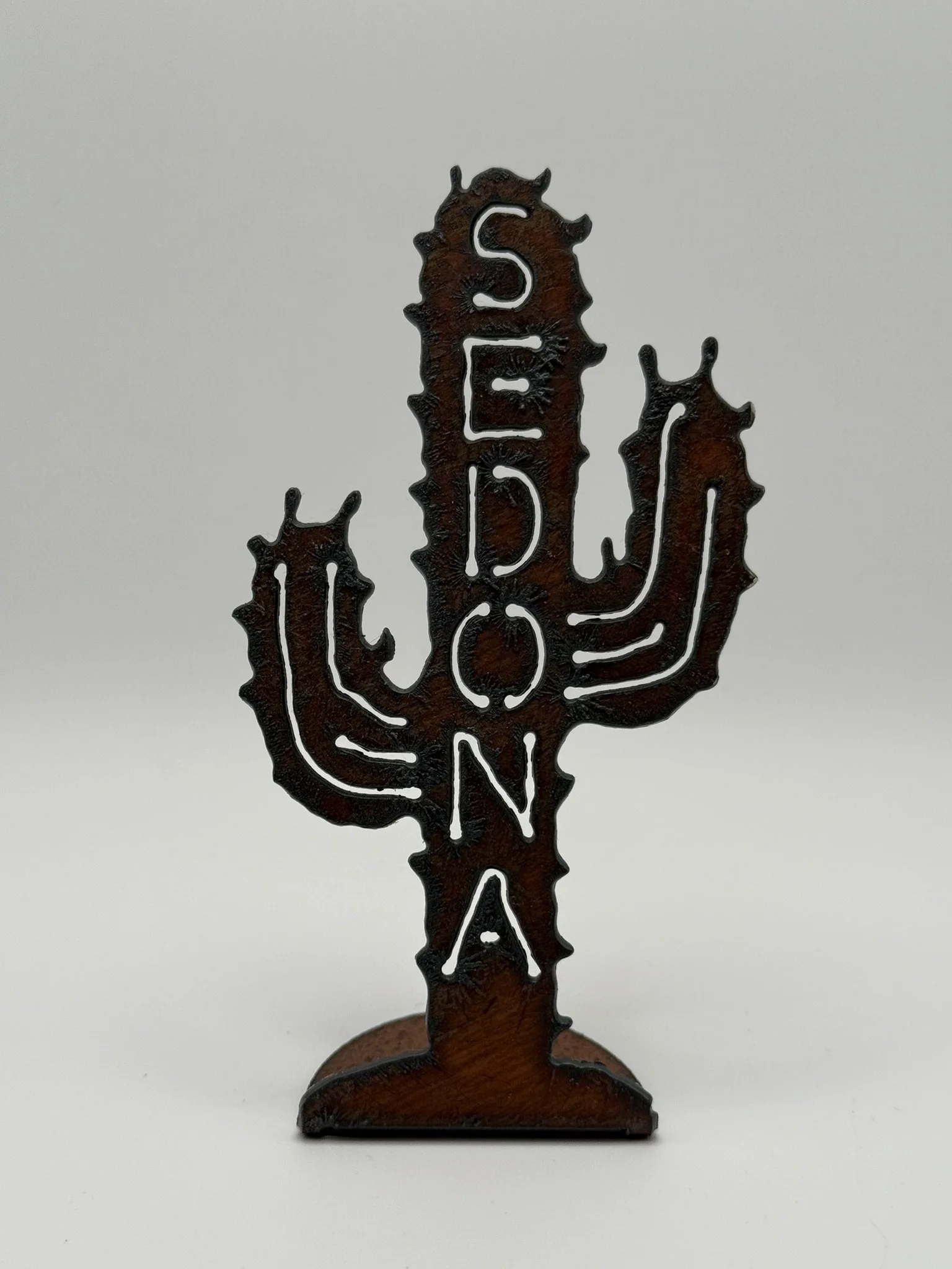 Handcrafted Sedona Cactus Iron Sculpture
