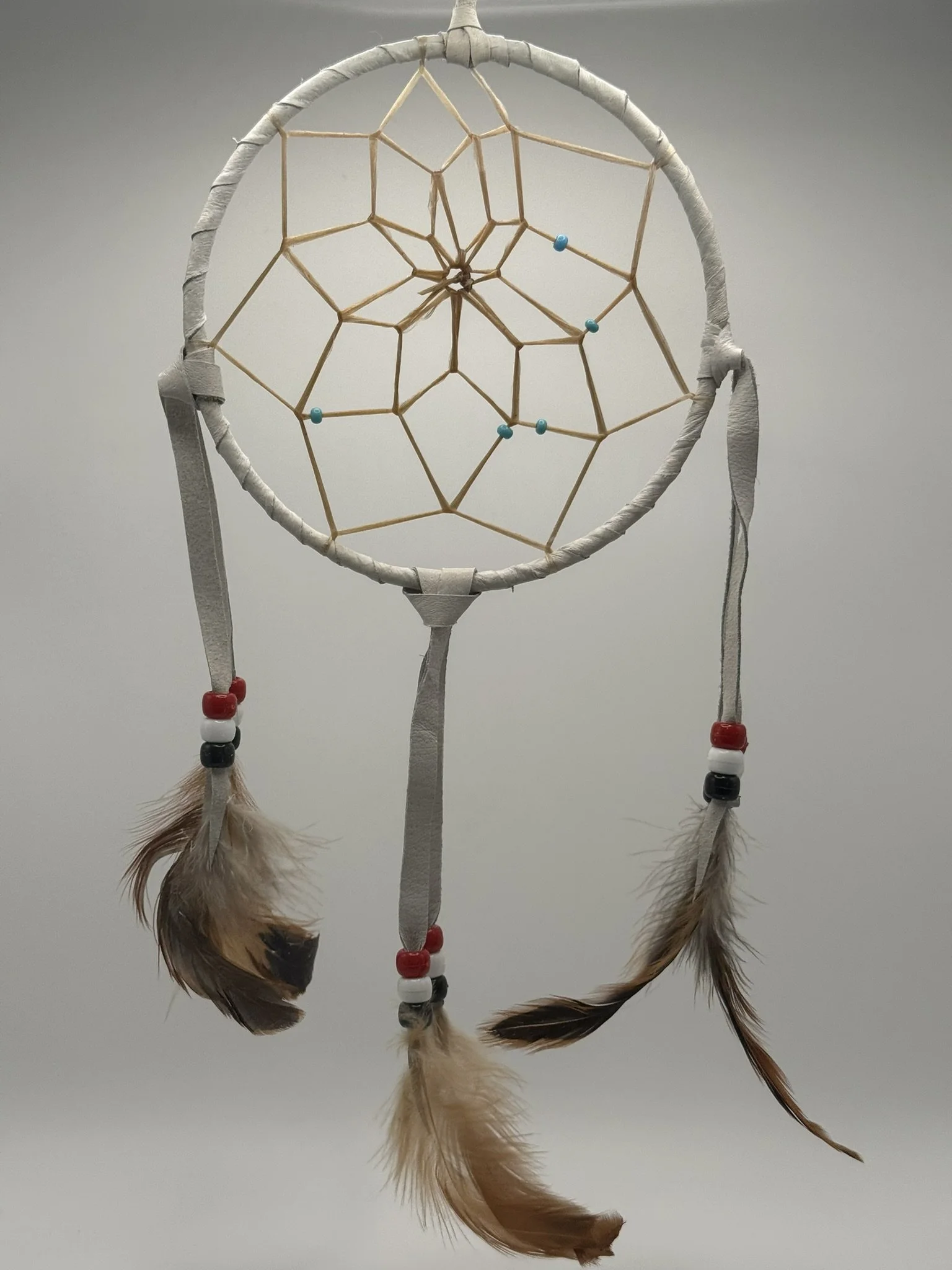 Genuine Navajo Hand-Made Artisanal Dream Catcher - 5 inch - White
