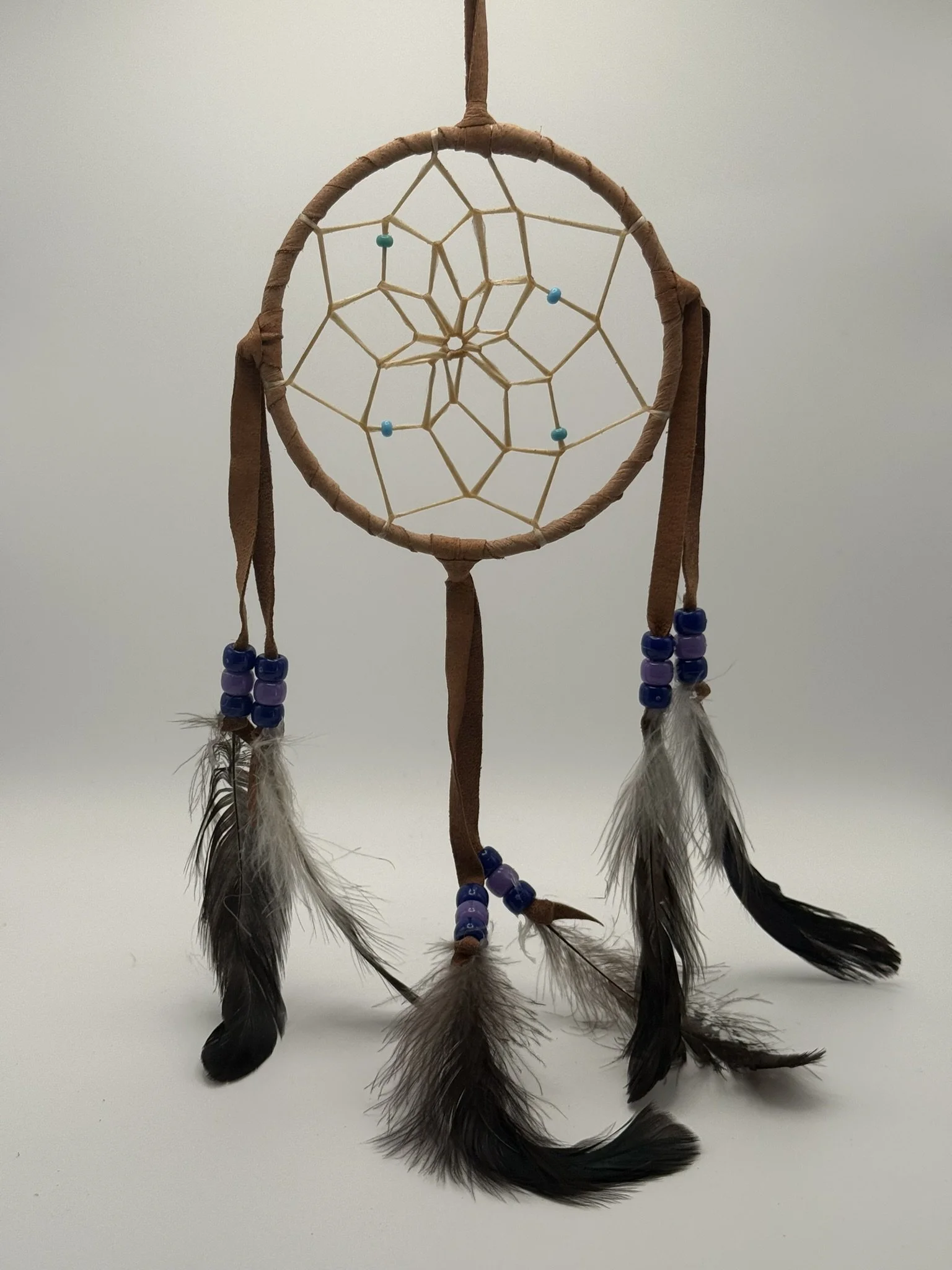 Genuine Navajo Hand-Made Artisanal Dream Catcher - 4 inch - Brown