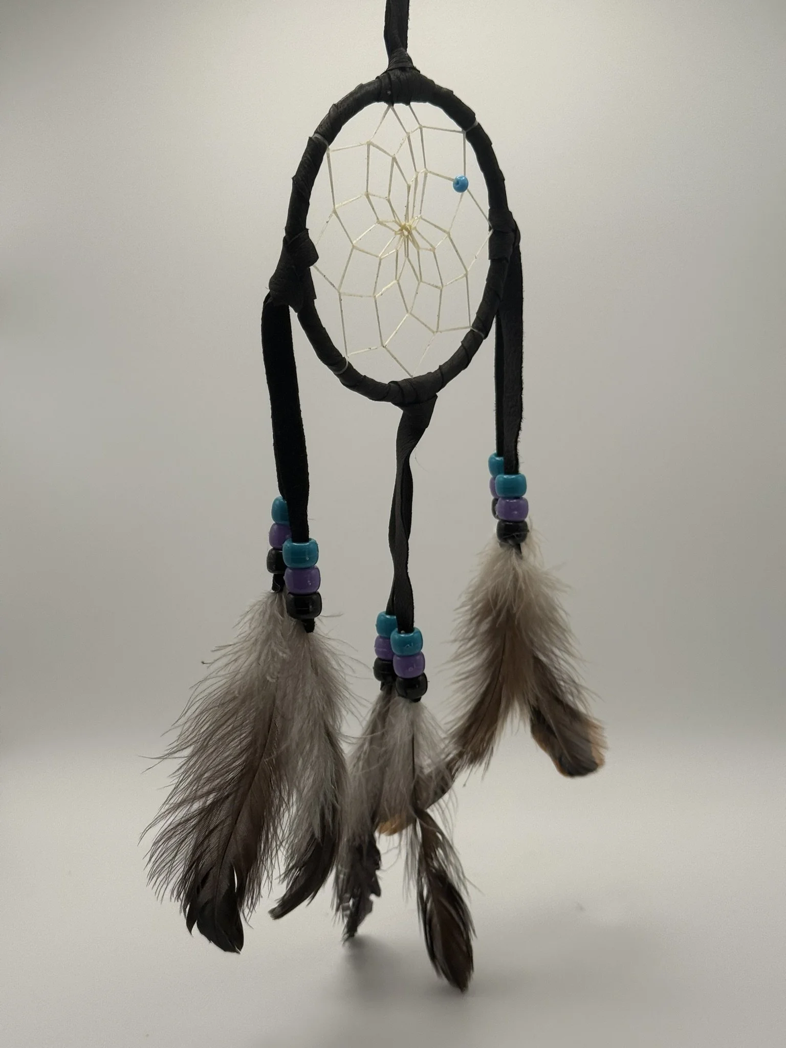 Genuine Navajo Hand-Made Artisanal Dream Catcher - 3 Inch - Black