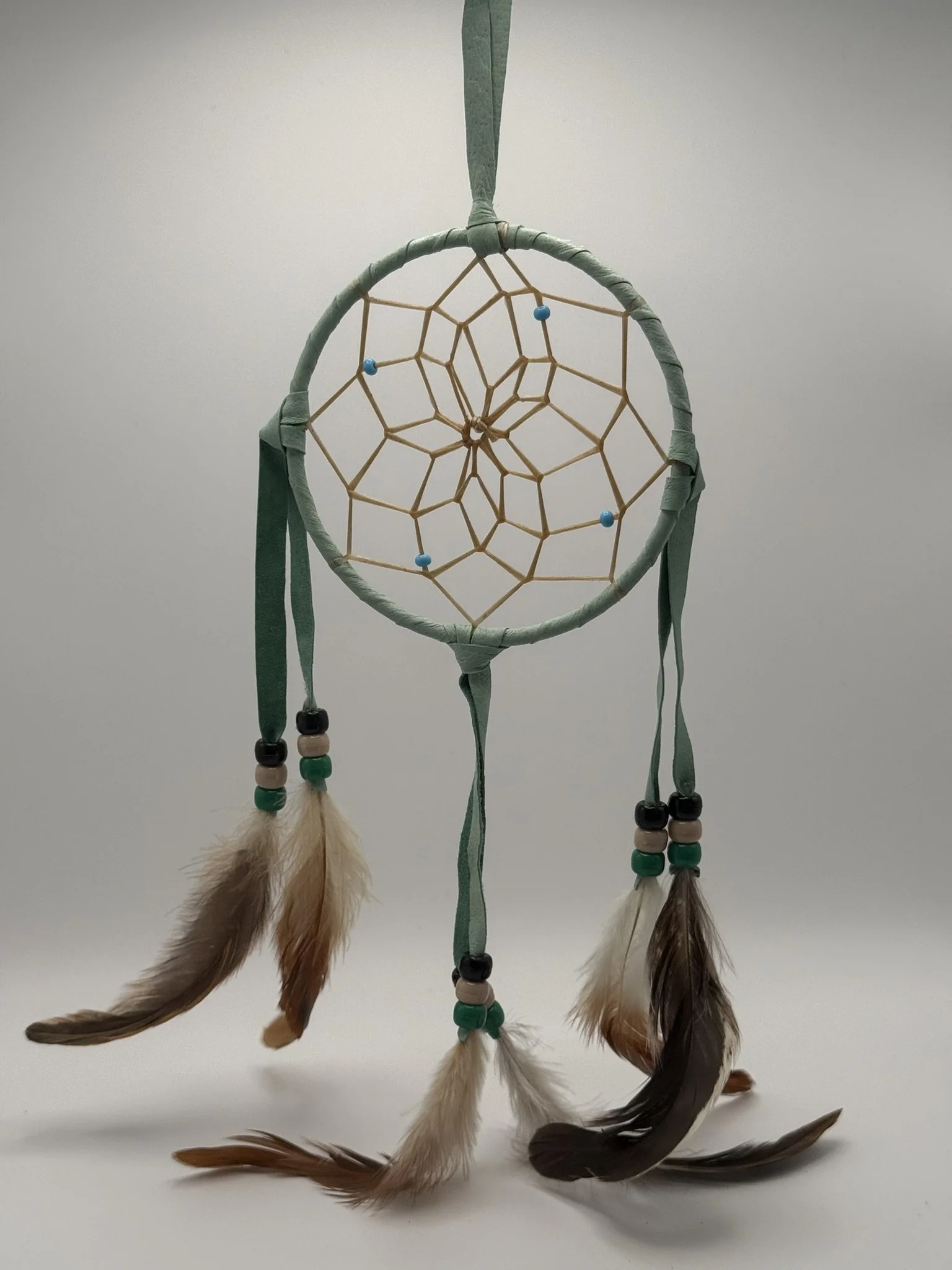 Genuine Navajo Hand-Made Artisanal Dream Catcher- 4 inch - Mint