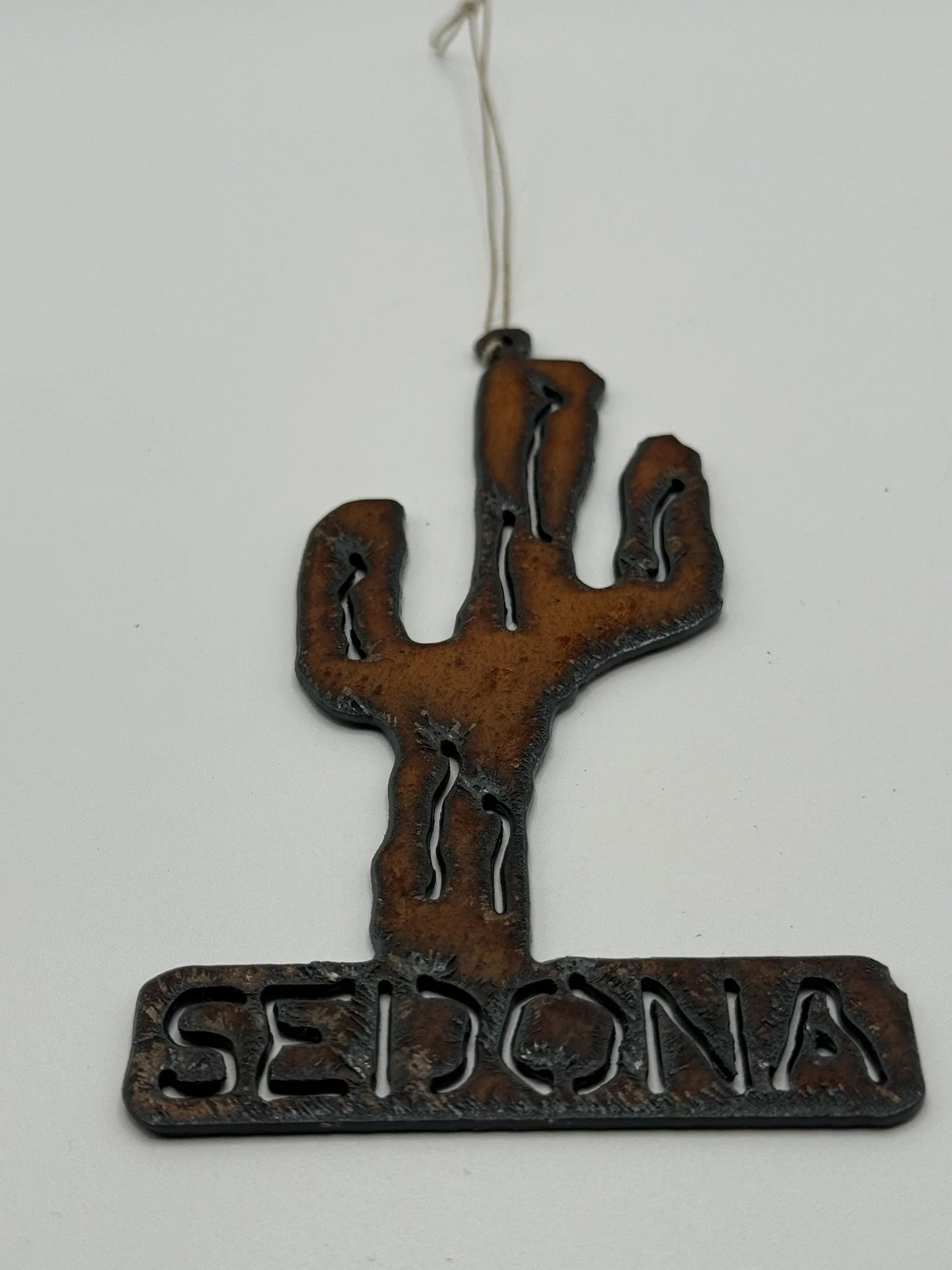 Handcrafted Iron Sedona Cactus Ornament or Magnet