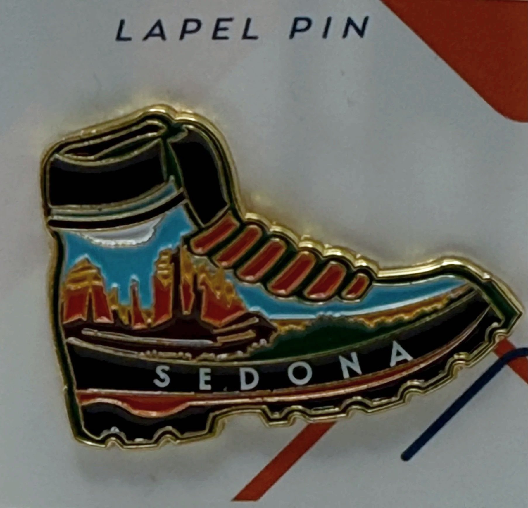 Sedona Hiking Boot Souvenir Lapel Pin