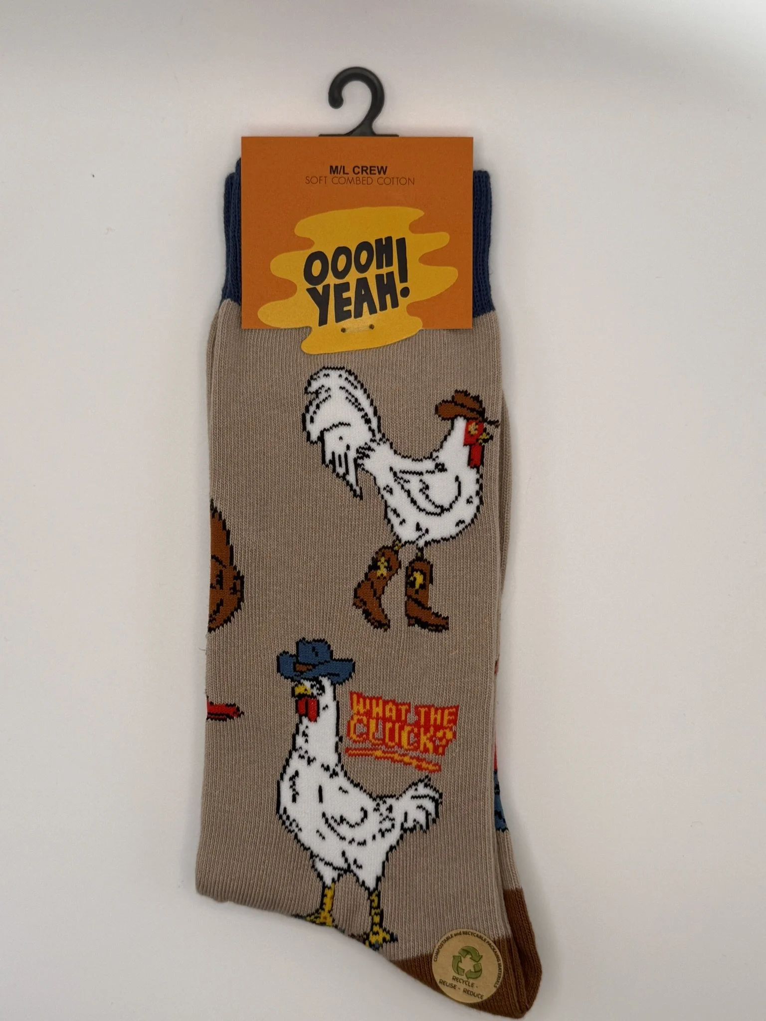 What the Cluck? Funny Chicken Socks Size 8-13