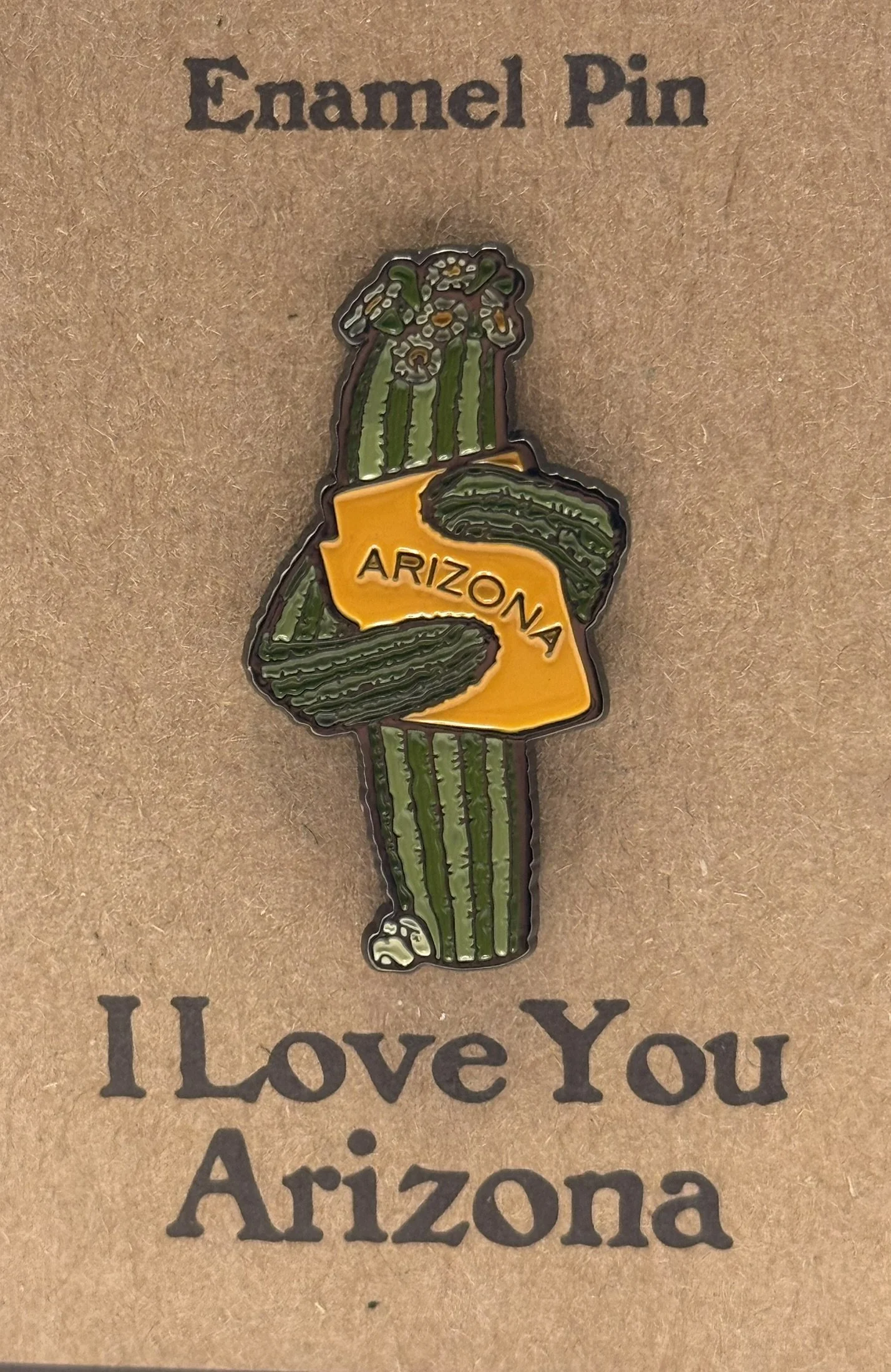 'I Love You Arizona' Cactus Enamel Pin