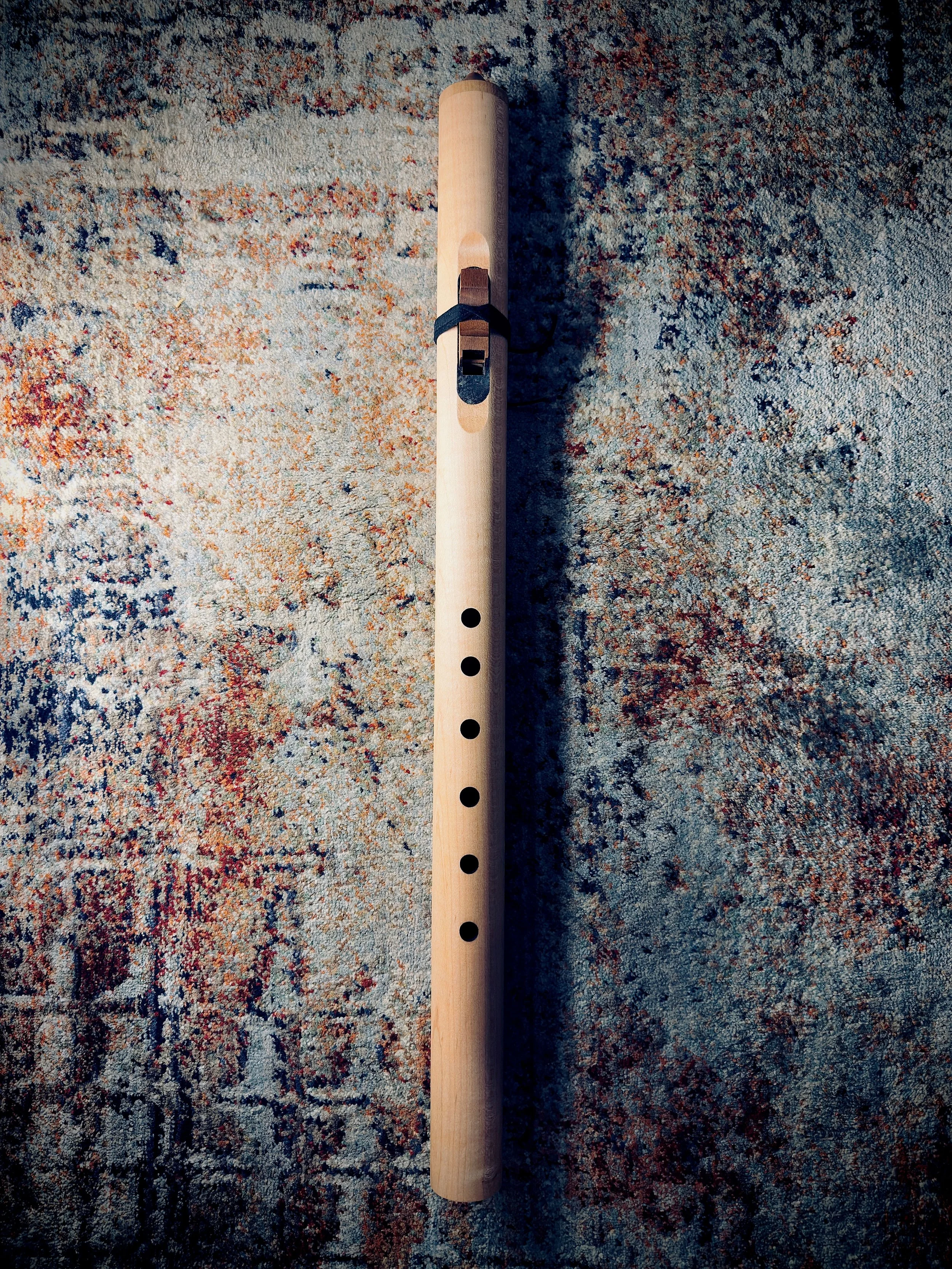 Native American Style Flute by Butch Hall - Concert Low D - Maple