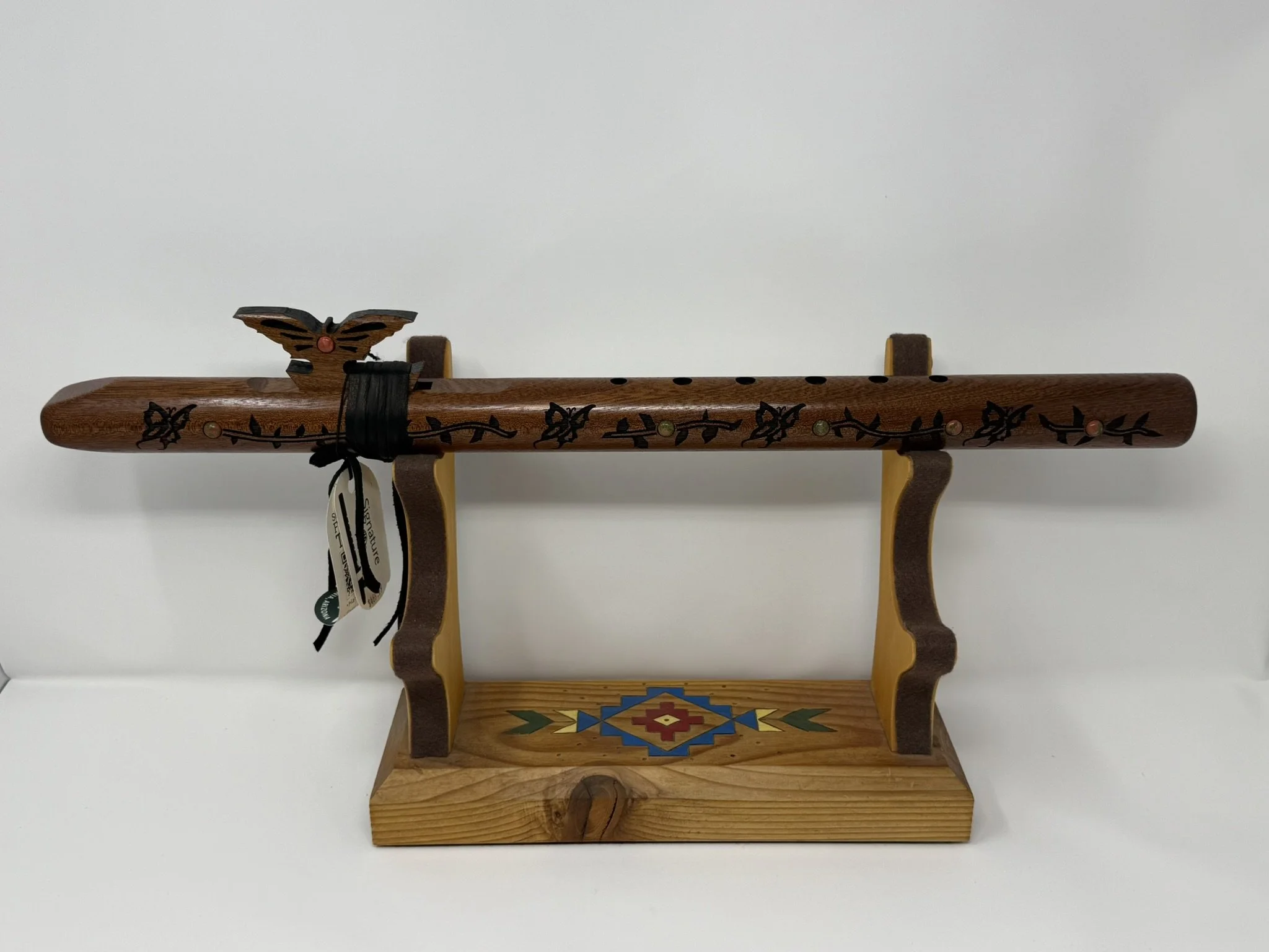 High Spirits Signature "Mariposa" Native American Style Flute in G Minor - Mahogany
