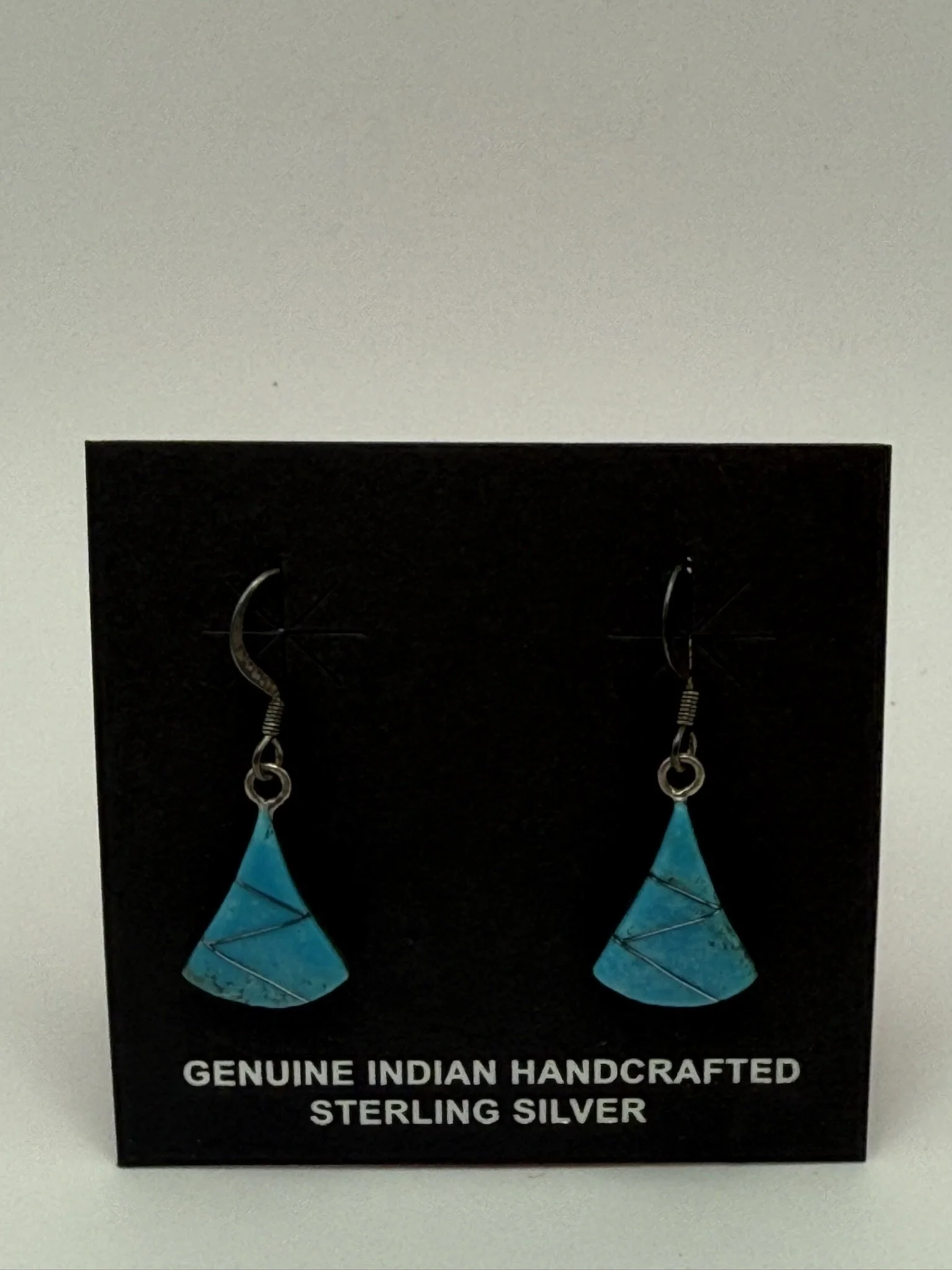 Handcrafted Double Sided Dangle Earrings with Sleeping Beauty Turquoise & Gaspeite