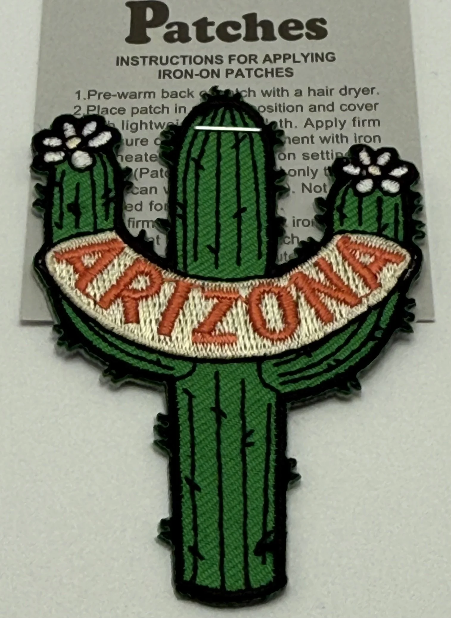 Arizona Saguaro Cactus Iron-On Patch