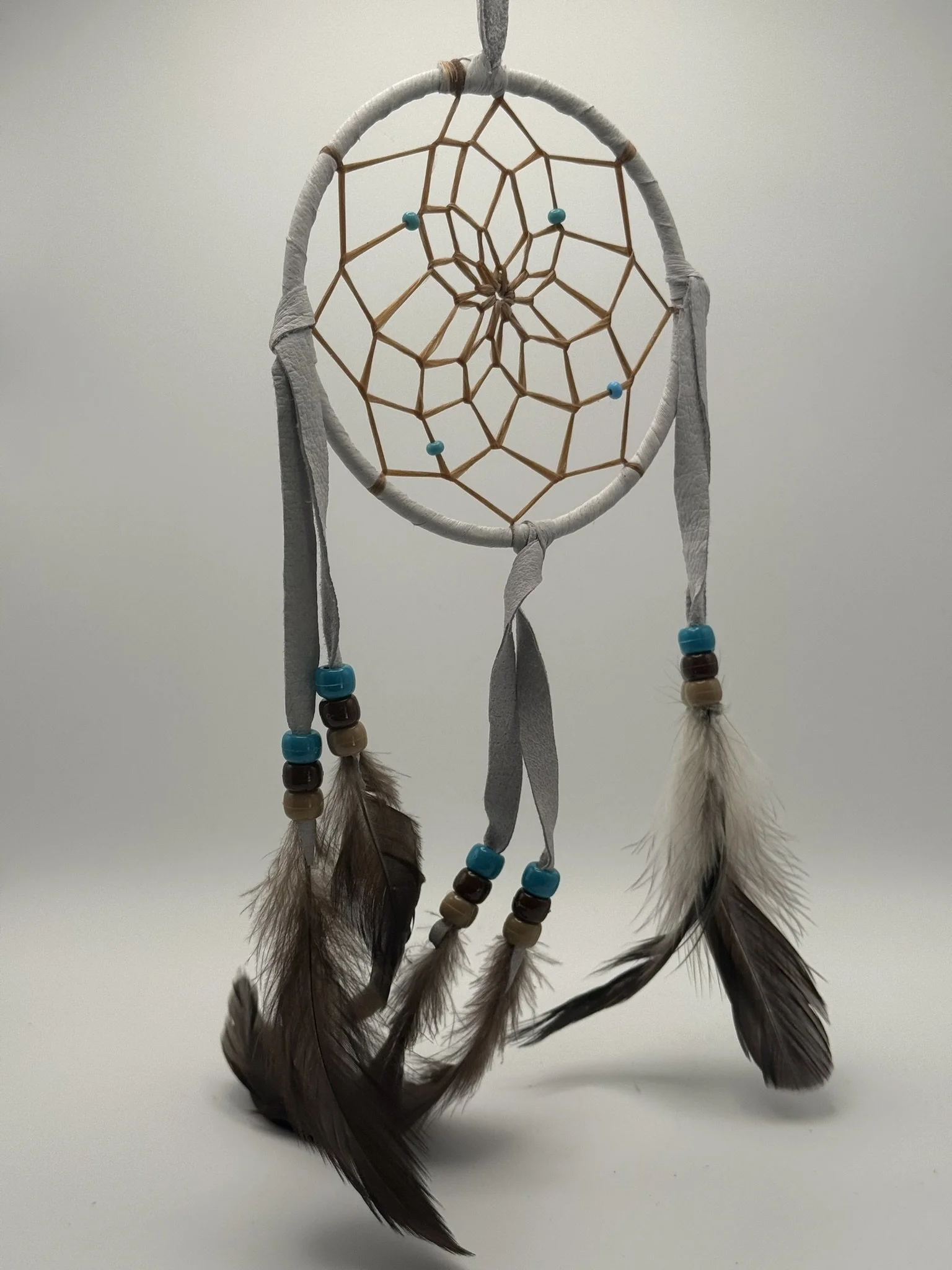 Genuine Navajo Hand-Made Artisanal Dream Catcher - 4 inch - White