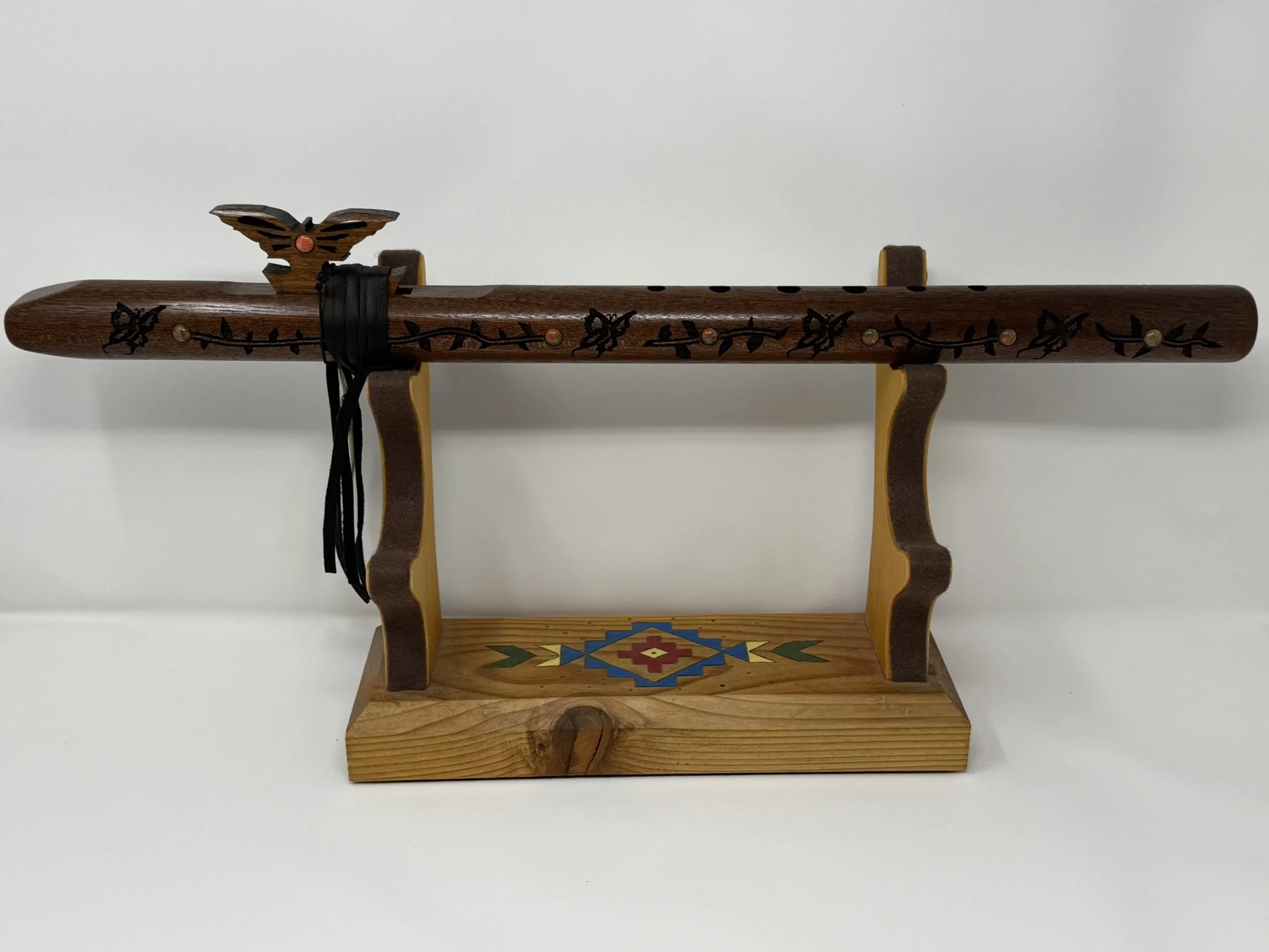 High Spirits Signature "Mariposa" F# Minor Native American Style Flute - Mahogany