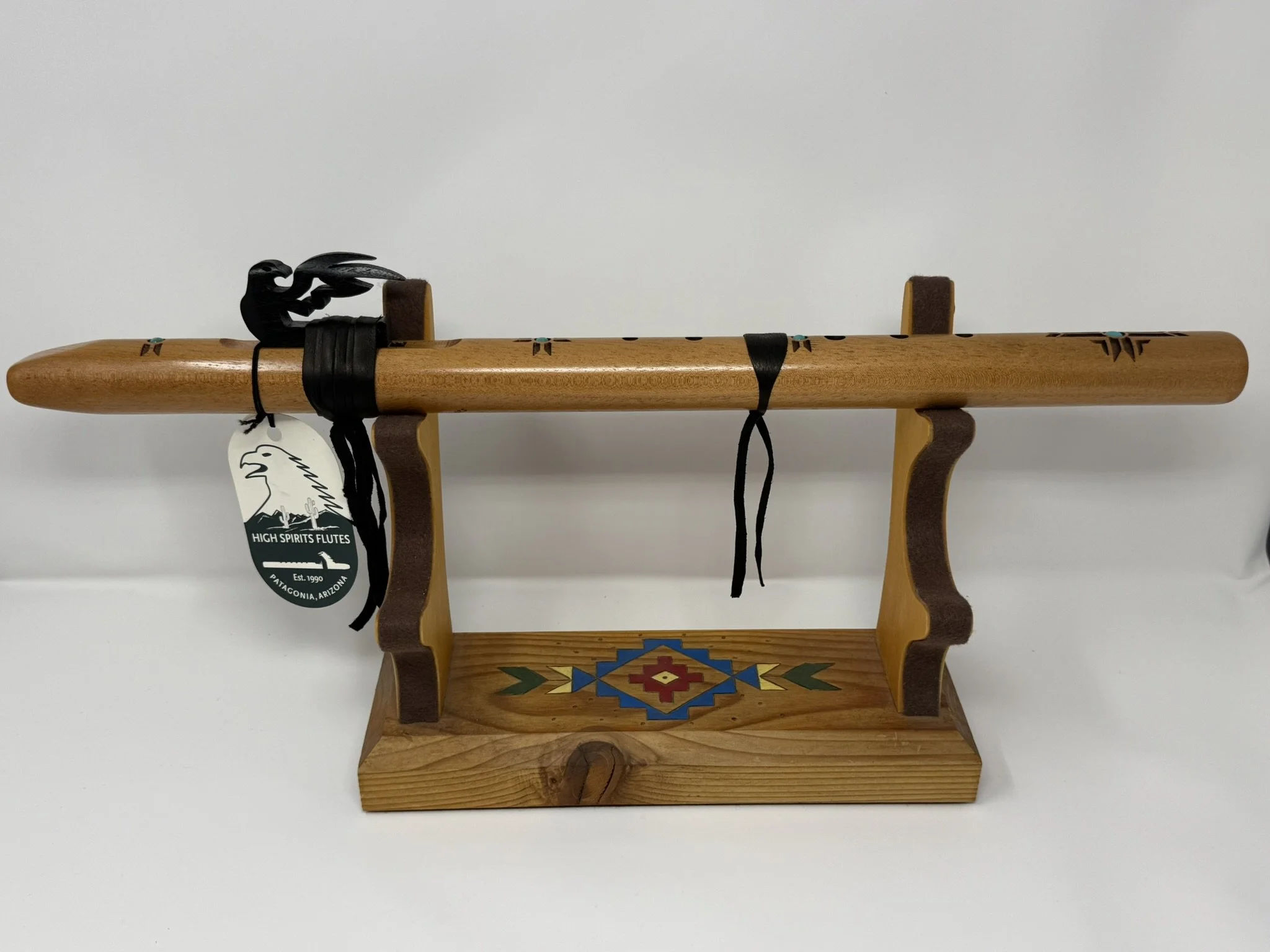 High Spirits Traditional "Red Tail Hawk" Native American Style Flute in G Minor - Spanish Cedar