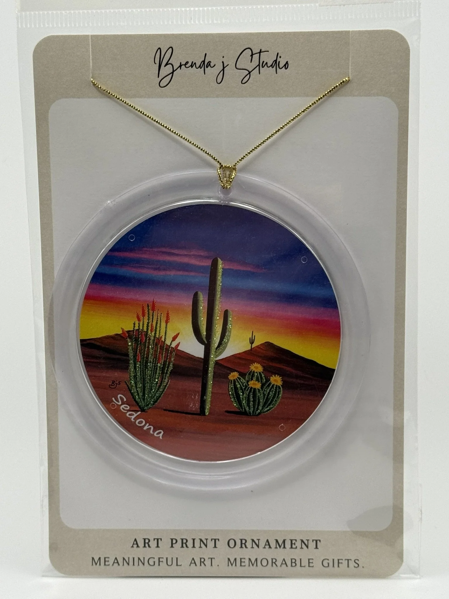 Southwest Sunset Christmas Ornament by Brenda J Studio