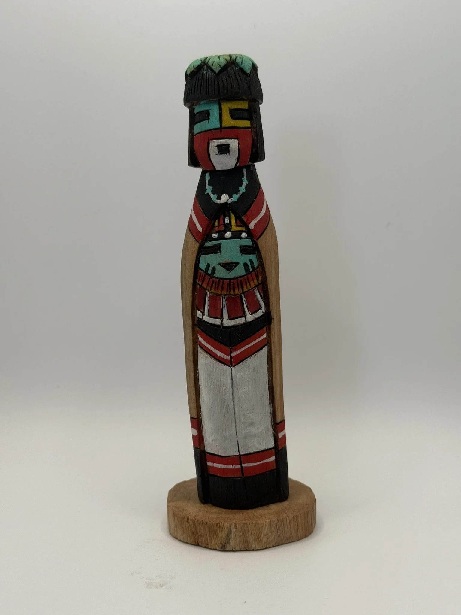 Hopi "White Chin" Kachina Doll by Hopi Artist Virgil Long - 6.5in