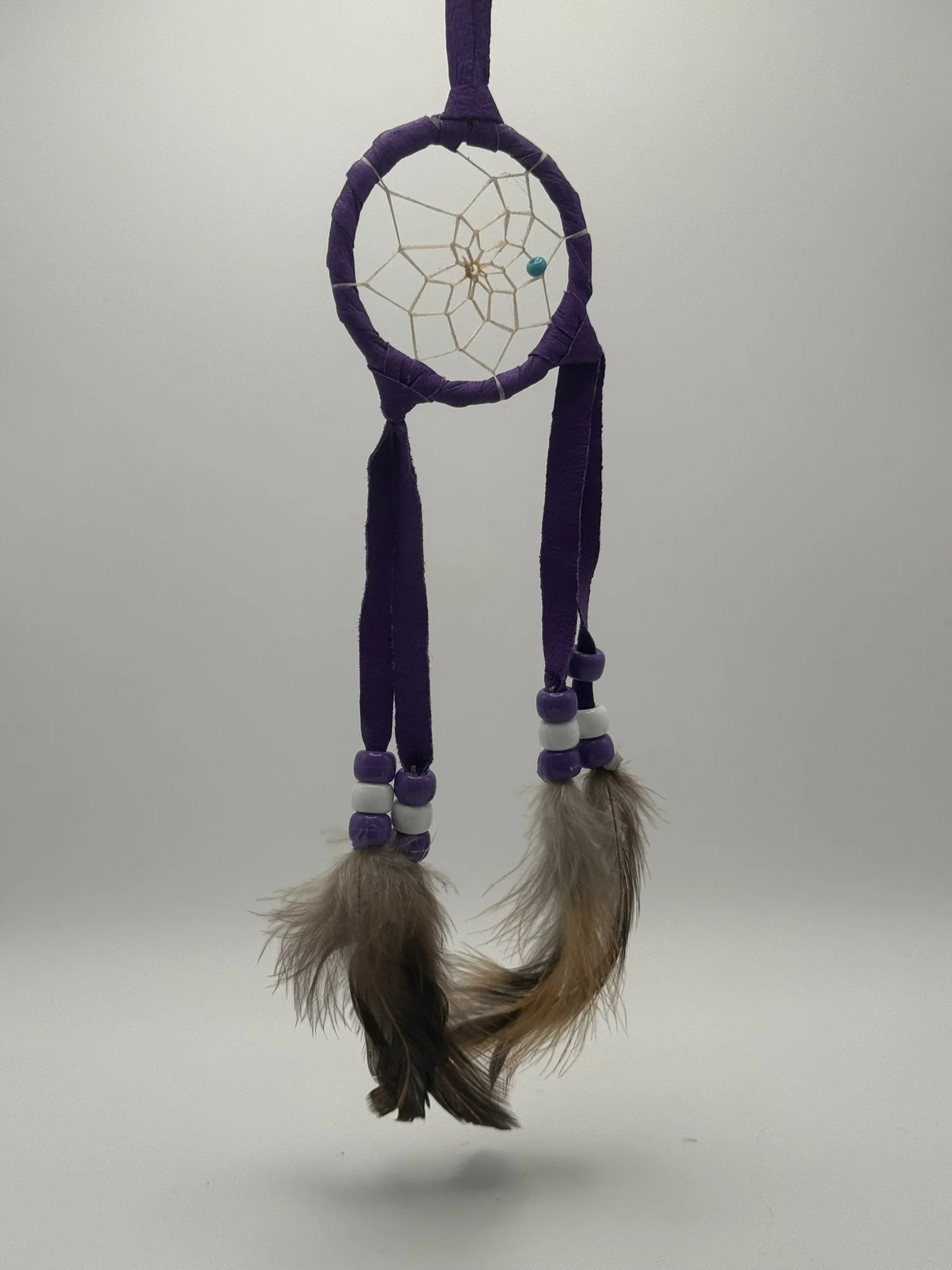Genuine Navajo Hand-Made Artisanal Dream Catcher - 2 inch - Purple