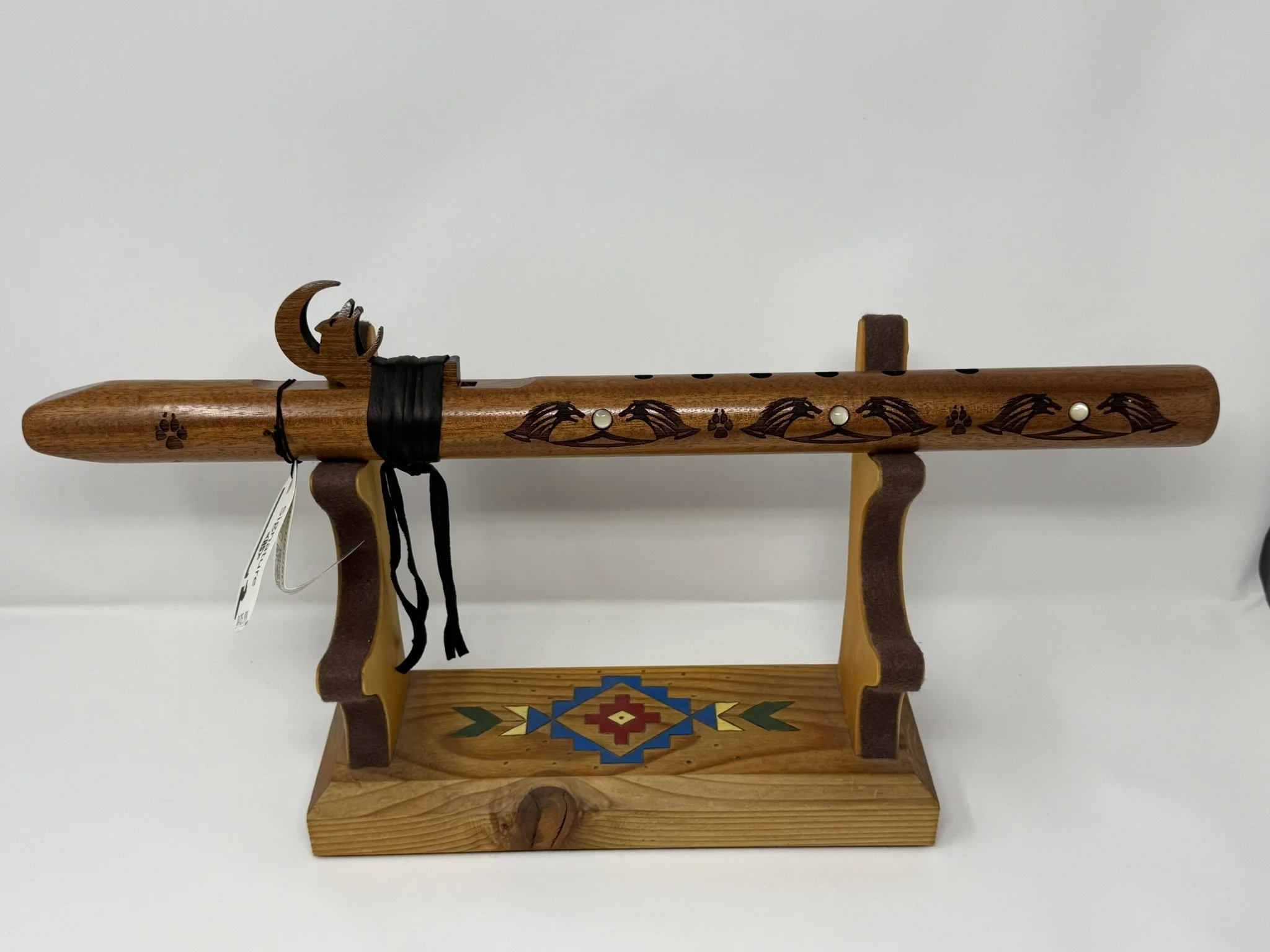 High Spirits Signature "Looking Wolf" Native American Style Flute in A Minor - Mahogany
