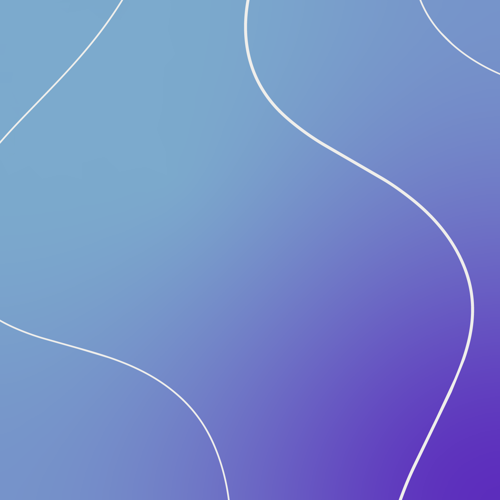 Abstract blue gradient background with curved white lines.