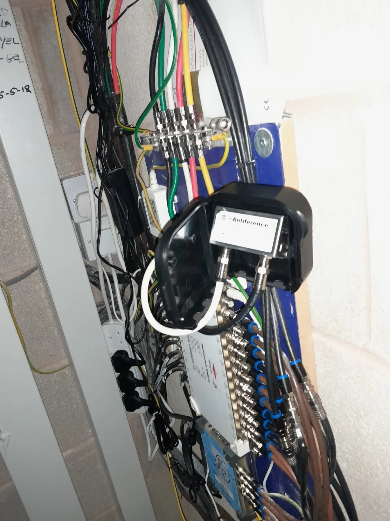 An intergrated reception system to a block of flats in derby which was suffering from 5 g interference after a new 5g mast was installed in close proximity