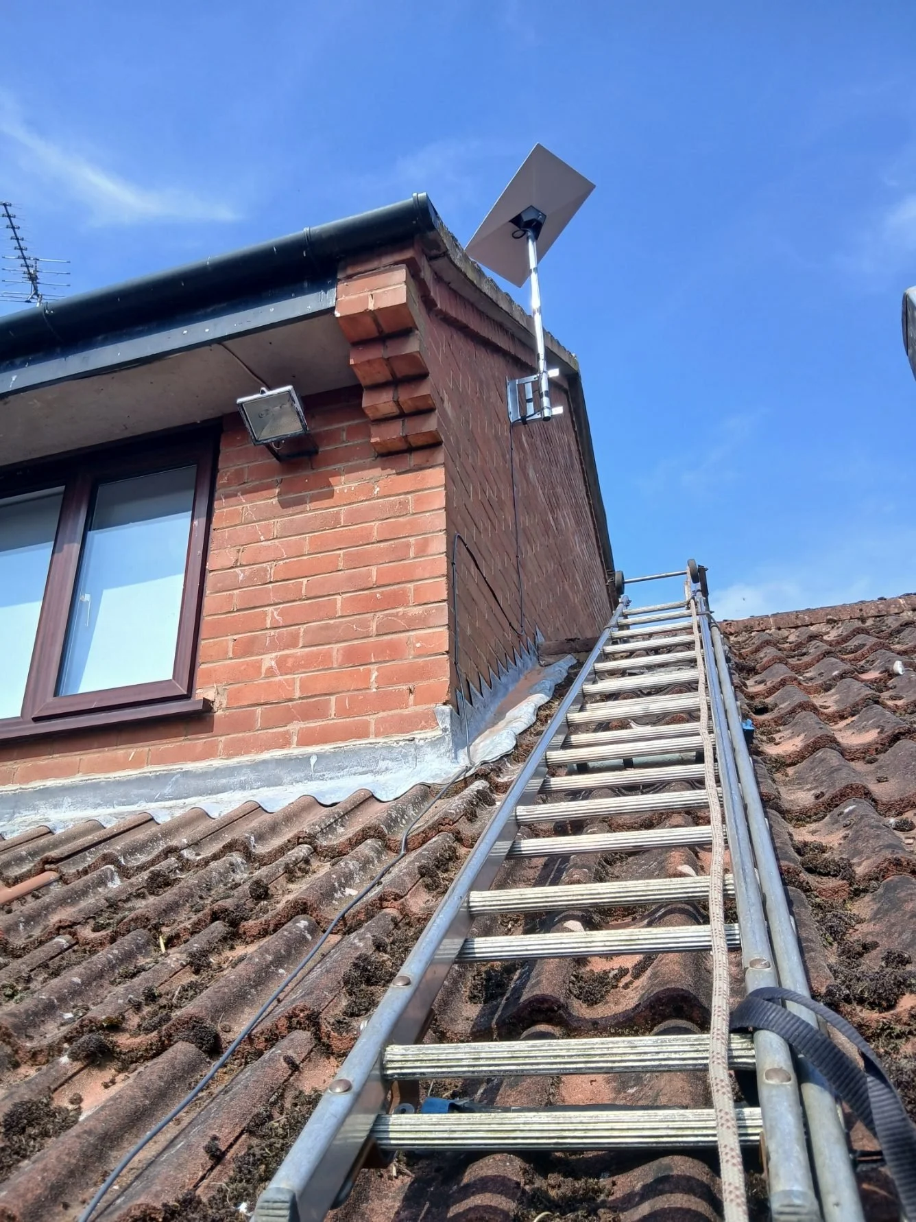 Starlink installation  gable end wall