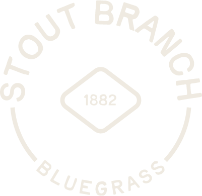 Logo for TOUT BRANCH with the year 1882 and the word BLUEGRASS.
