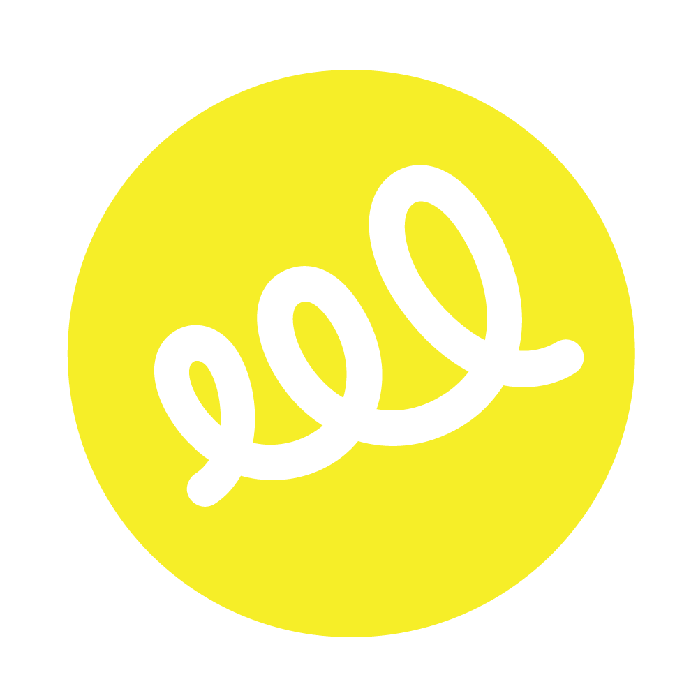 Yellow circle with black coiled snake symbol in the center.