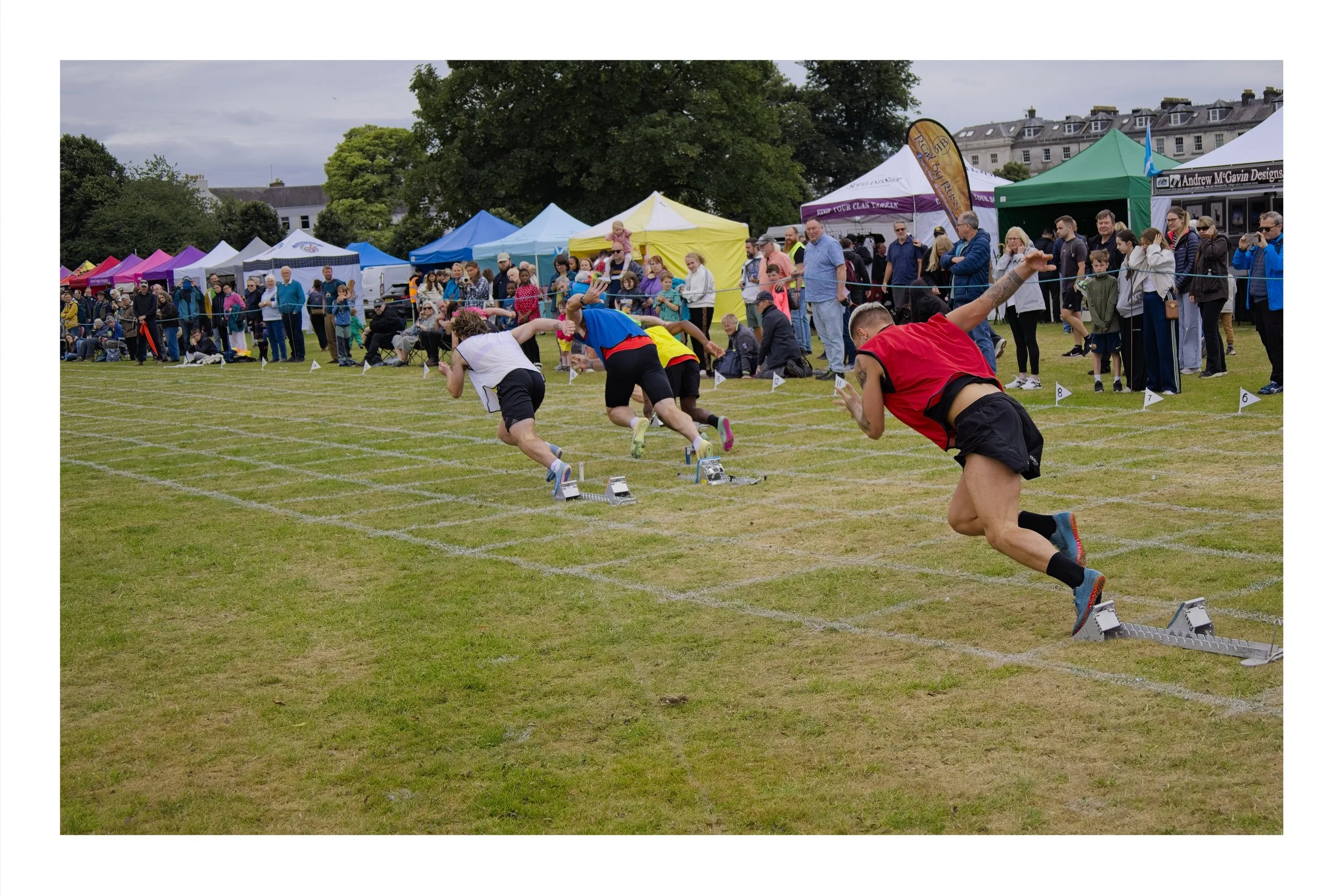 Sprinters starting a race
