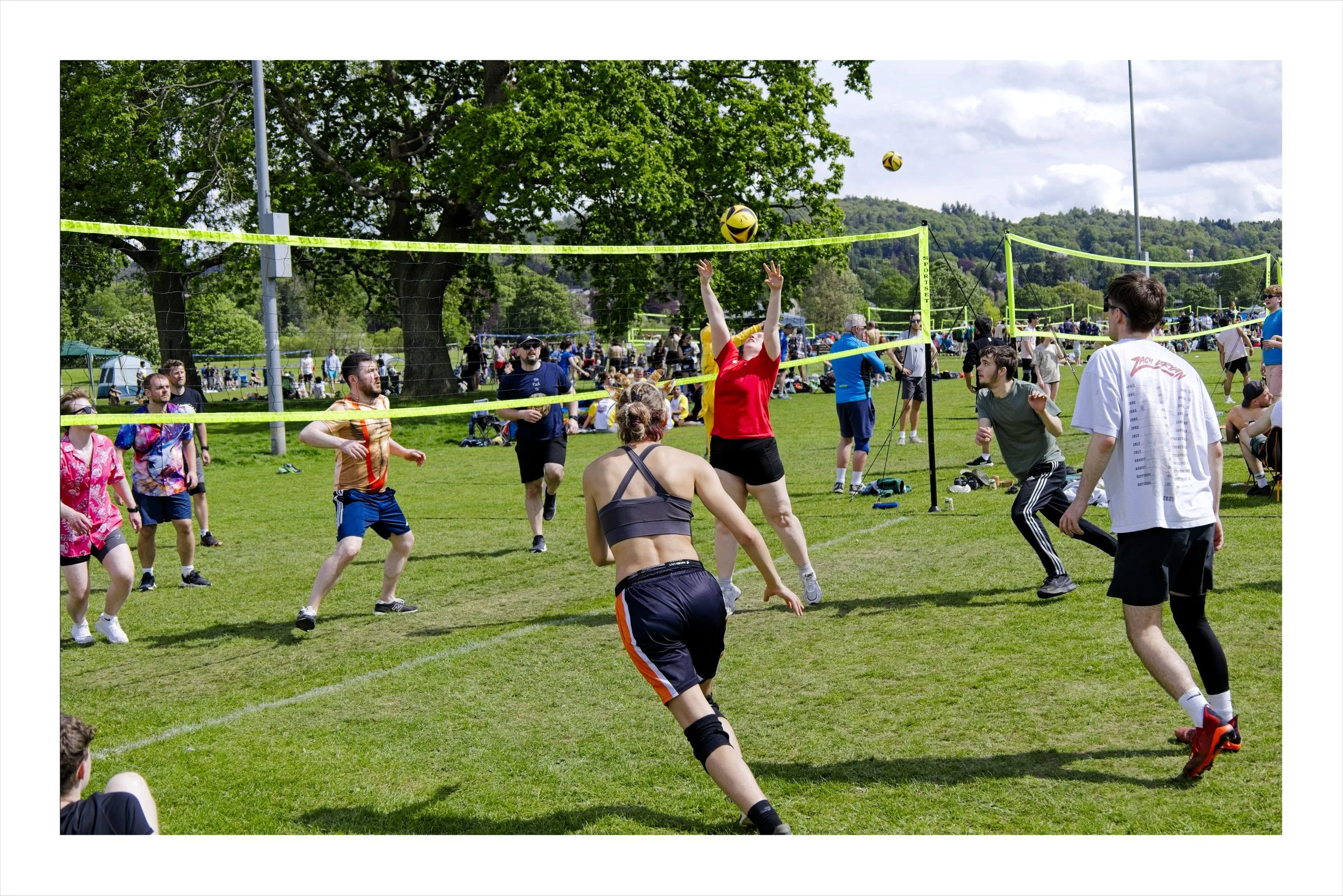People playing volleyball