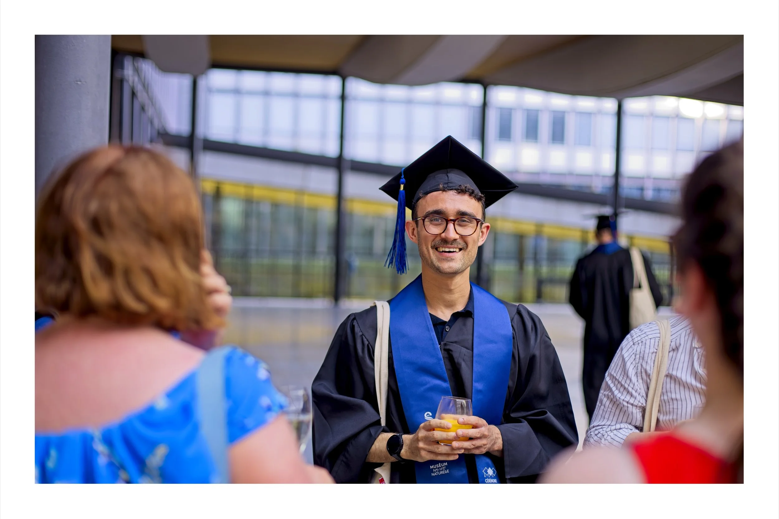 A young man at a graduation ceremony in Paris