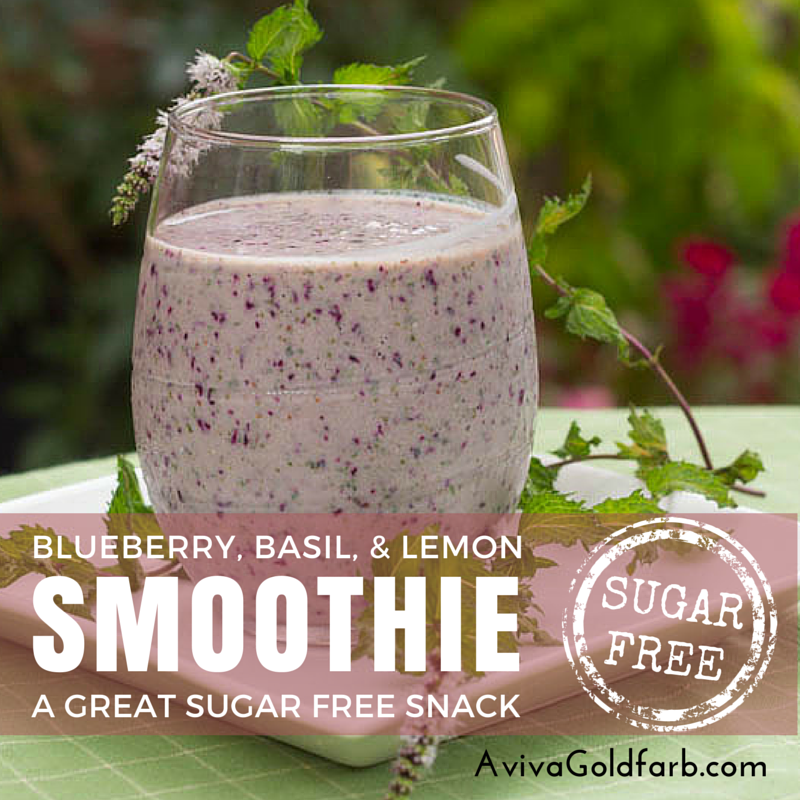 Sugar Free Smoothie Recipe: Blueberry, Basil, and Lemon Smoothie