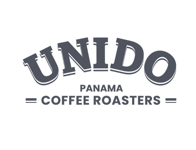 Logo of UNIDO Panama Coffee Roasters with the text 'UNIDO', 'Panama', and 'Coffee Roasters'.