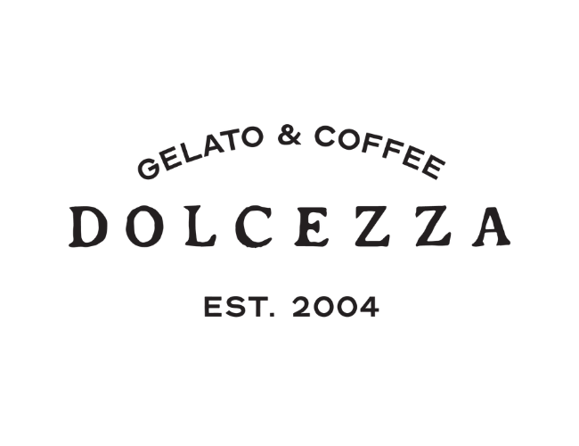 Logo for Dolcezza, a gelato and coffee shop established in 2004.