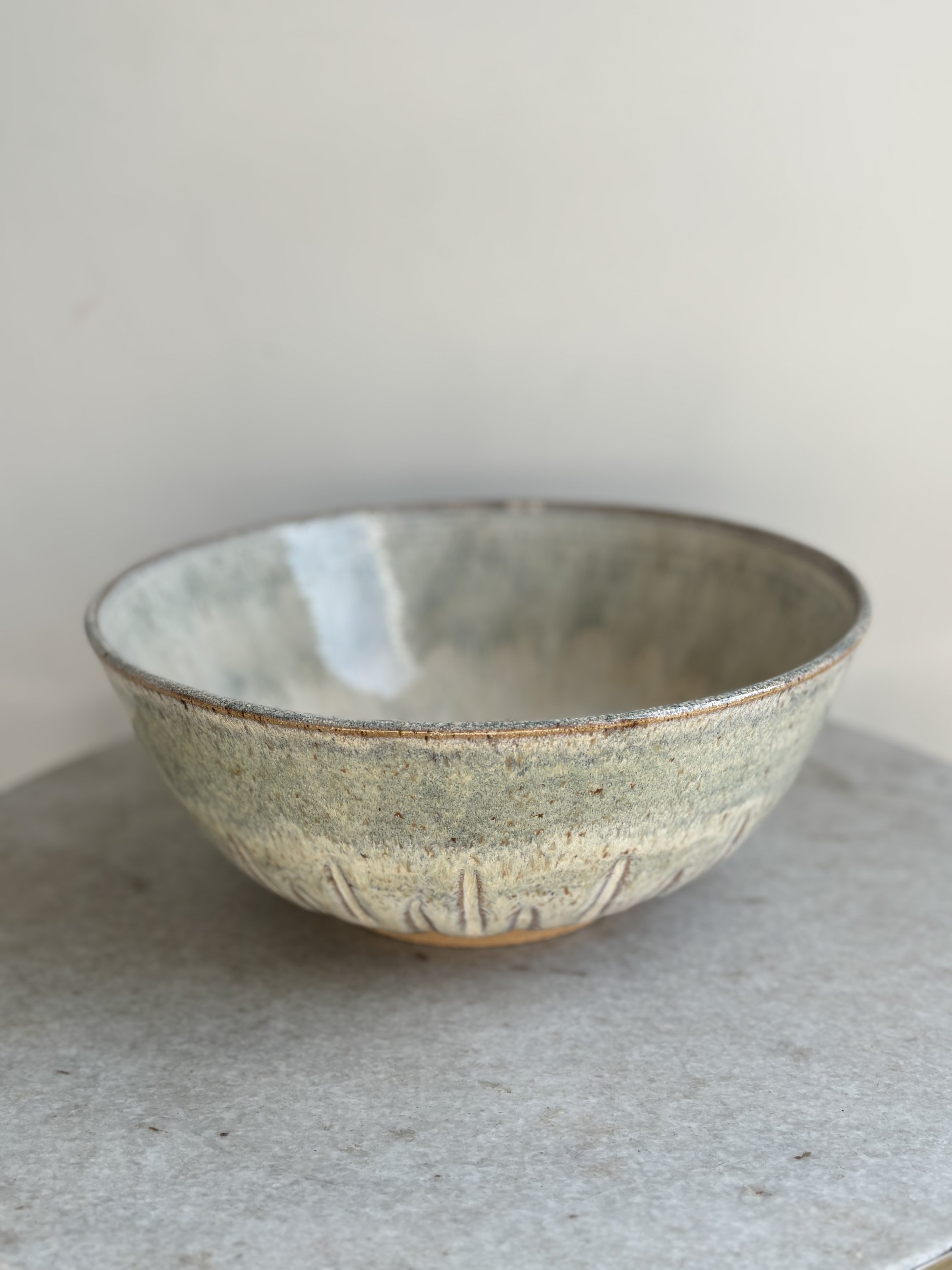 Large Iron Speckled Serving Bowl