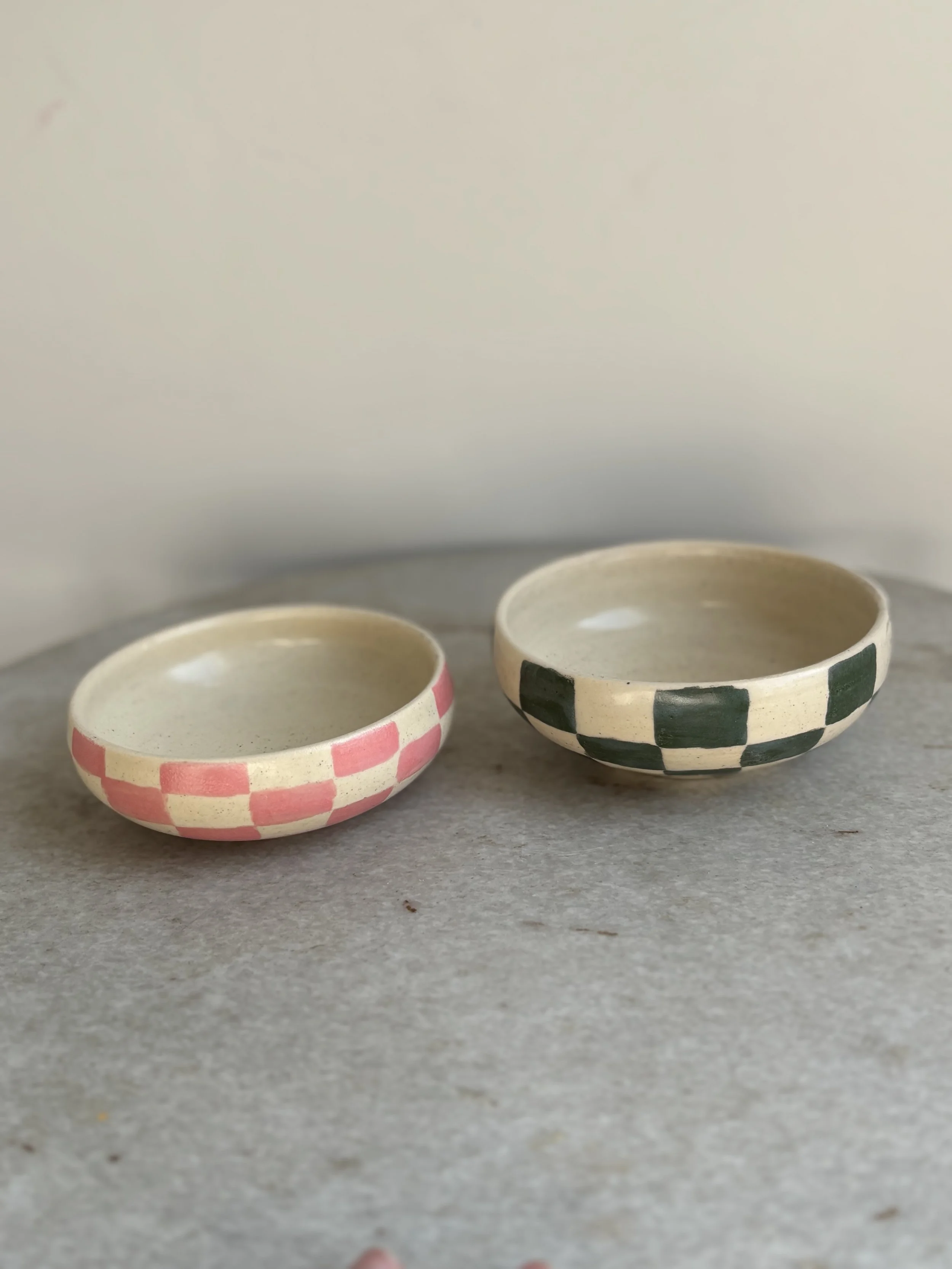 Small Checkered Trinket Bowl