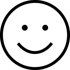 Black and white smiley face icon