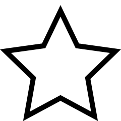 Outline of a five-pointed star.