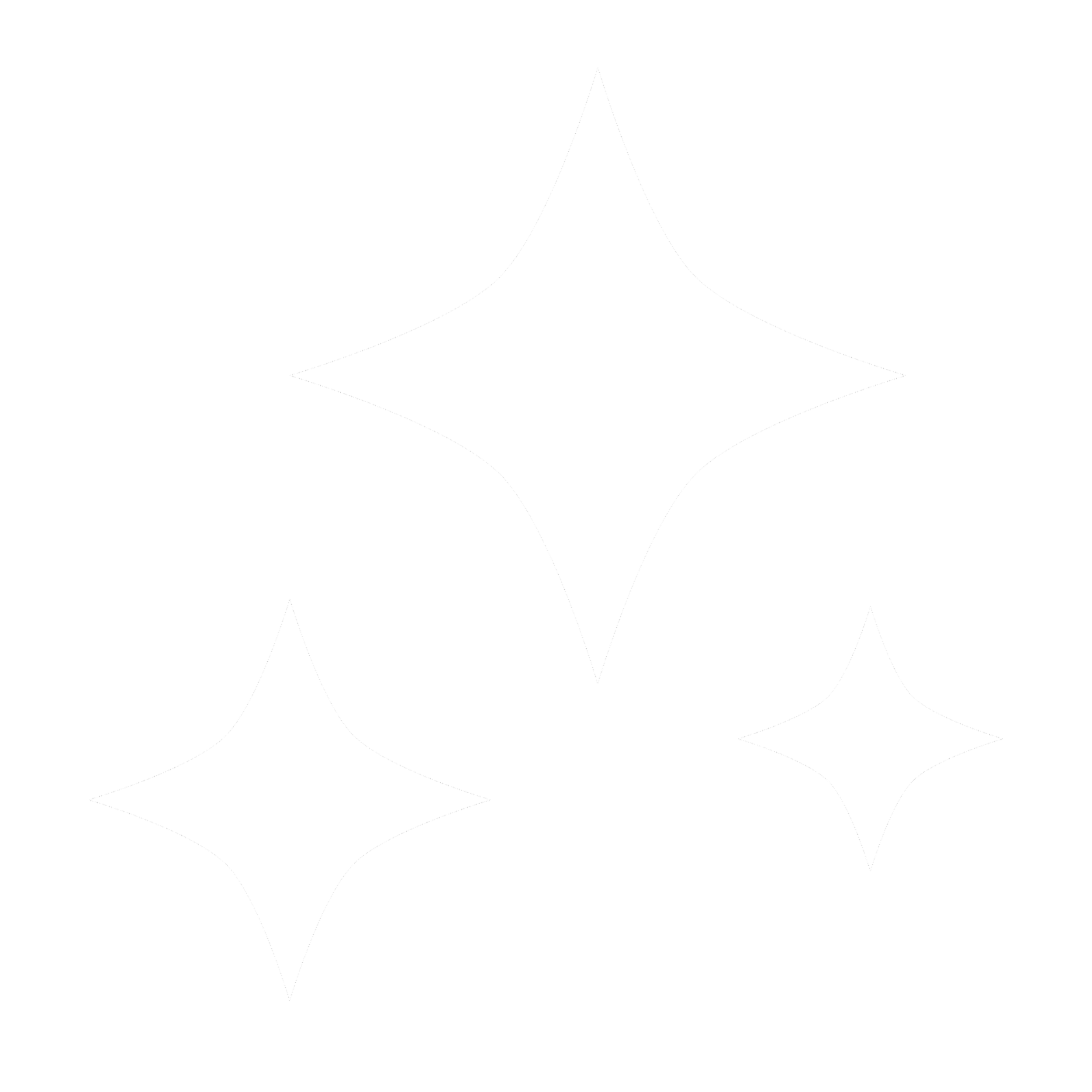 Black background with three white sparkling star shapes.