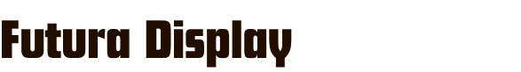 Text reading 'Futura Display' at the top of a black background.