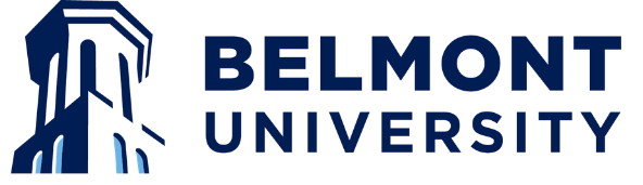 The logo of Belmont University featuring a stylized depiction of a building or tower and the university name in bold letters.