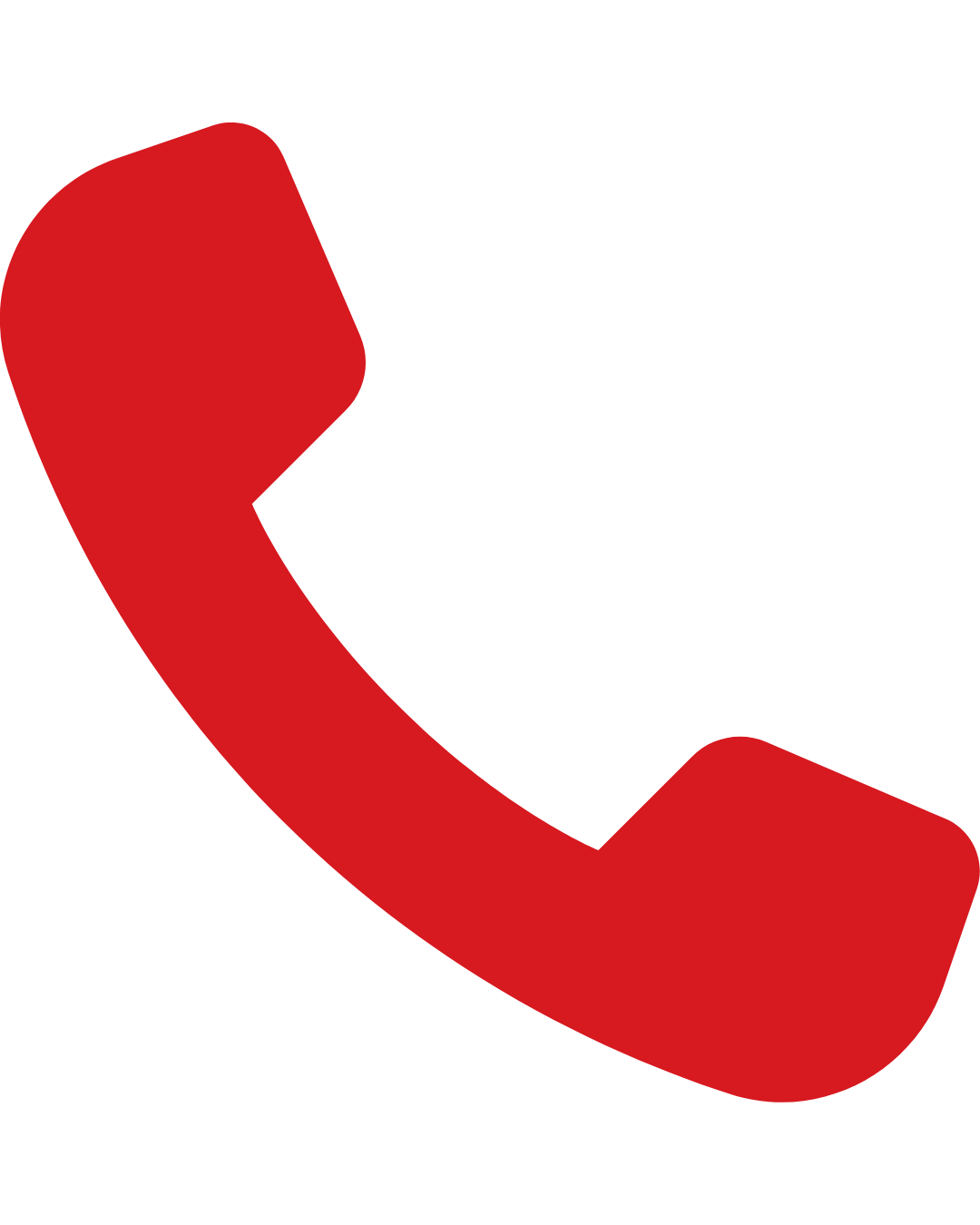 Red phone receiver icon.