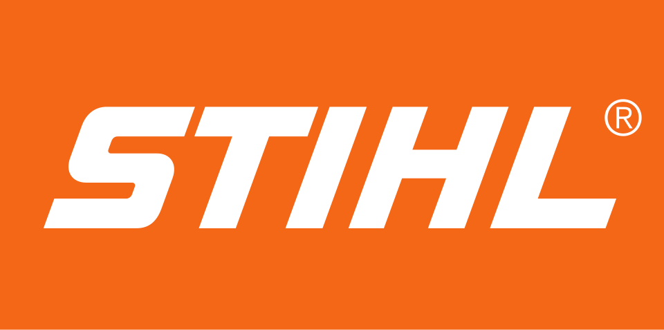 STIHL logo on an orange background.