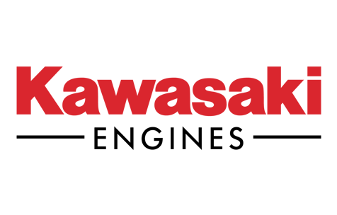 Kawasaki logo in red text on a black background.