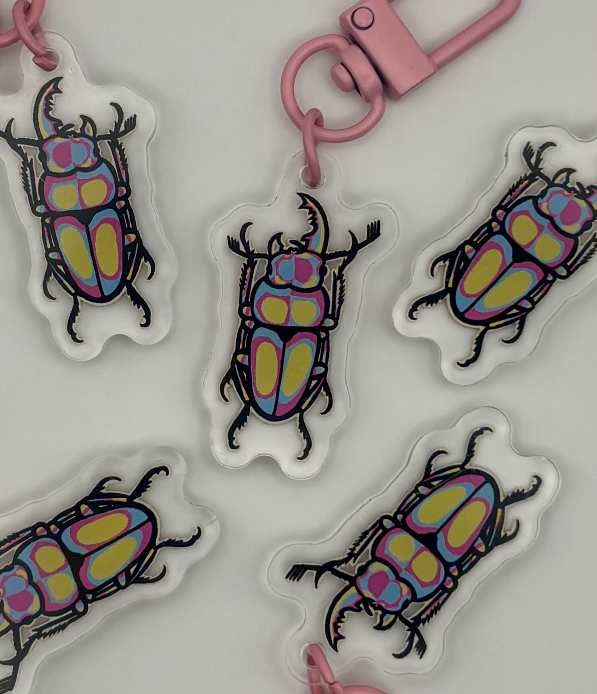 Pansexual Beetle Pride Keychain