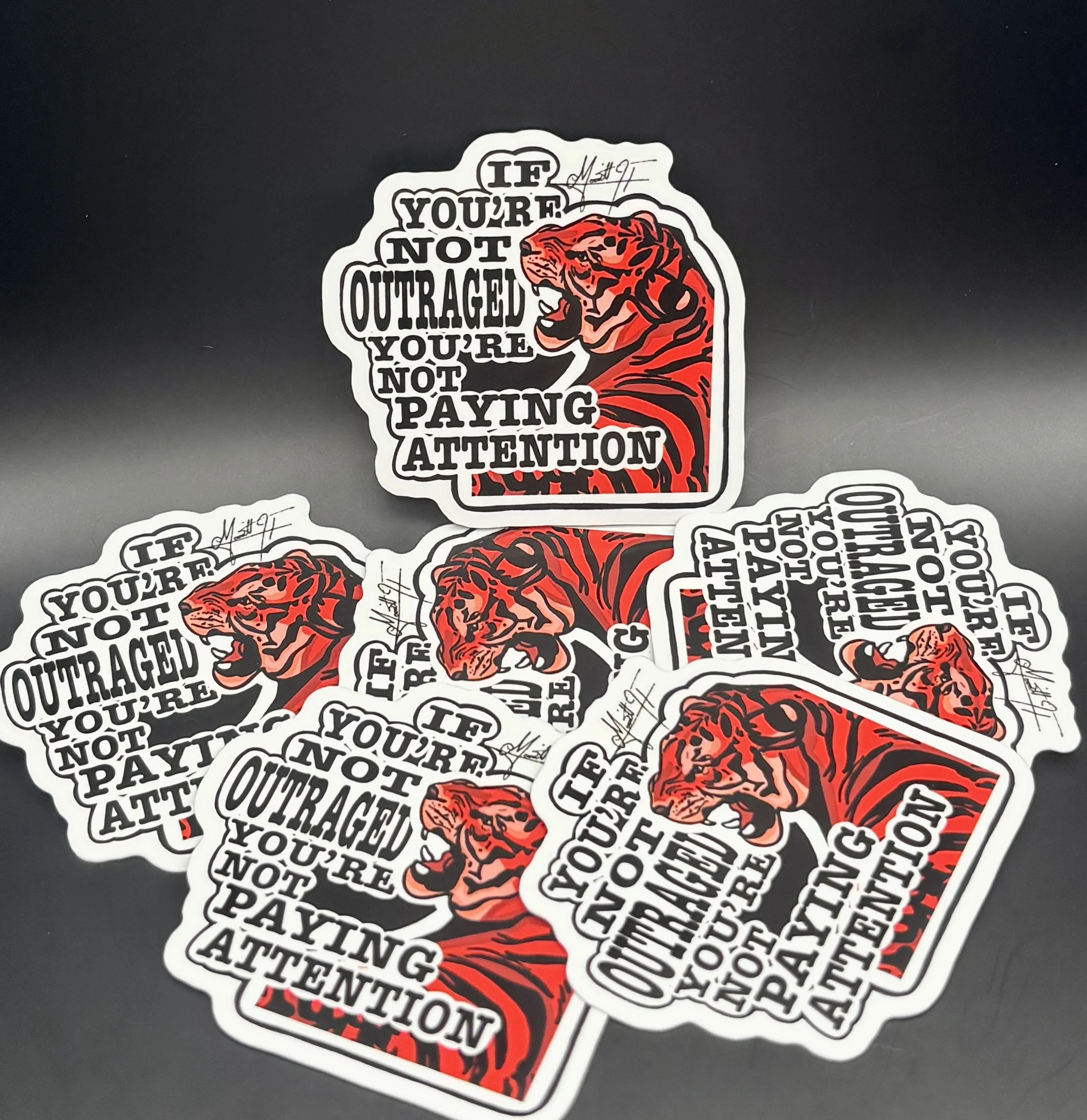Outraged Tiger 2" Vinyl Sticker