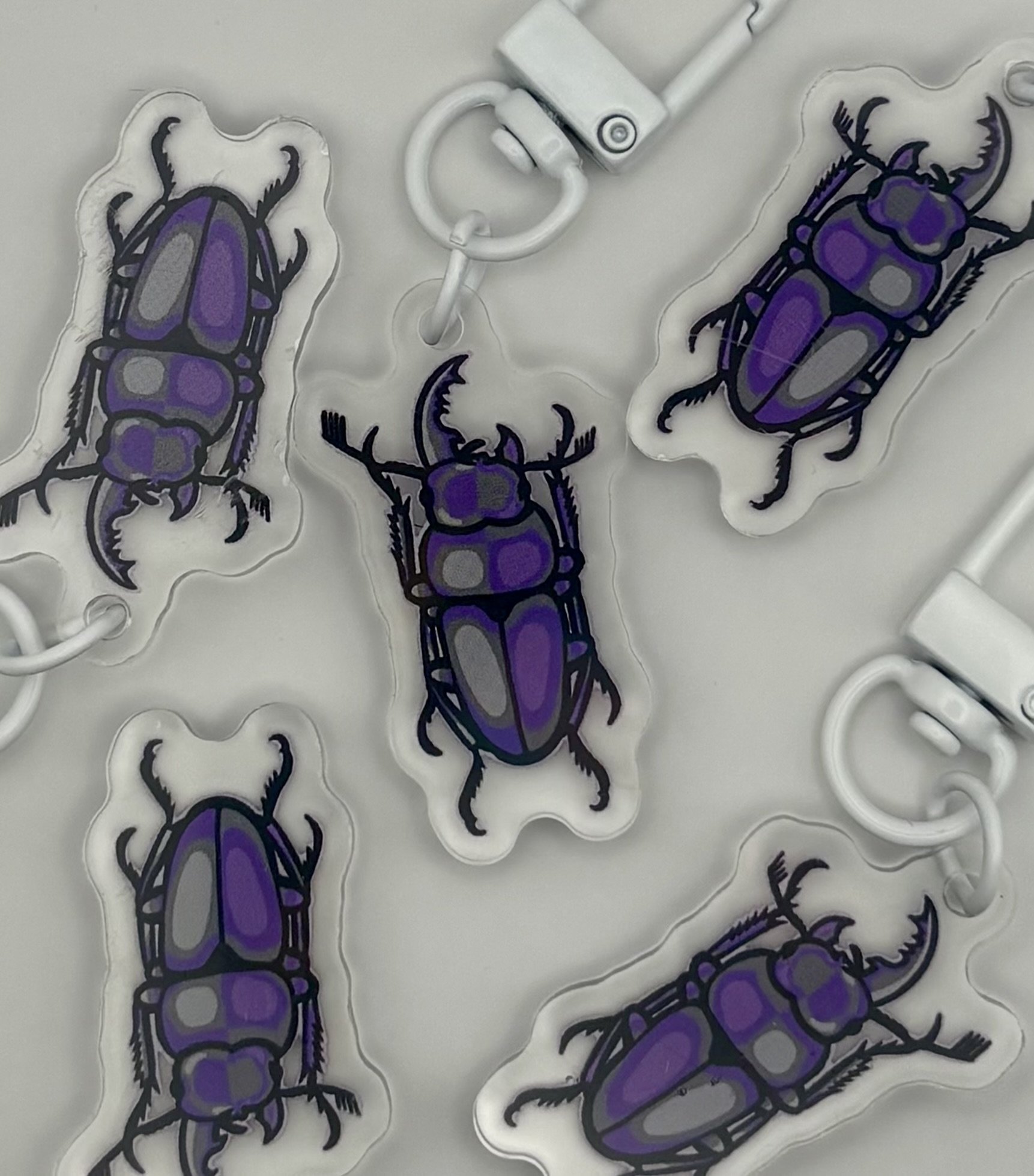 Asexual Beetle Pride Keychain