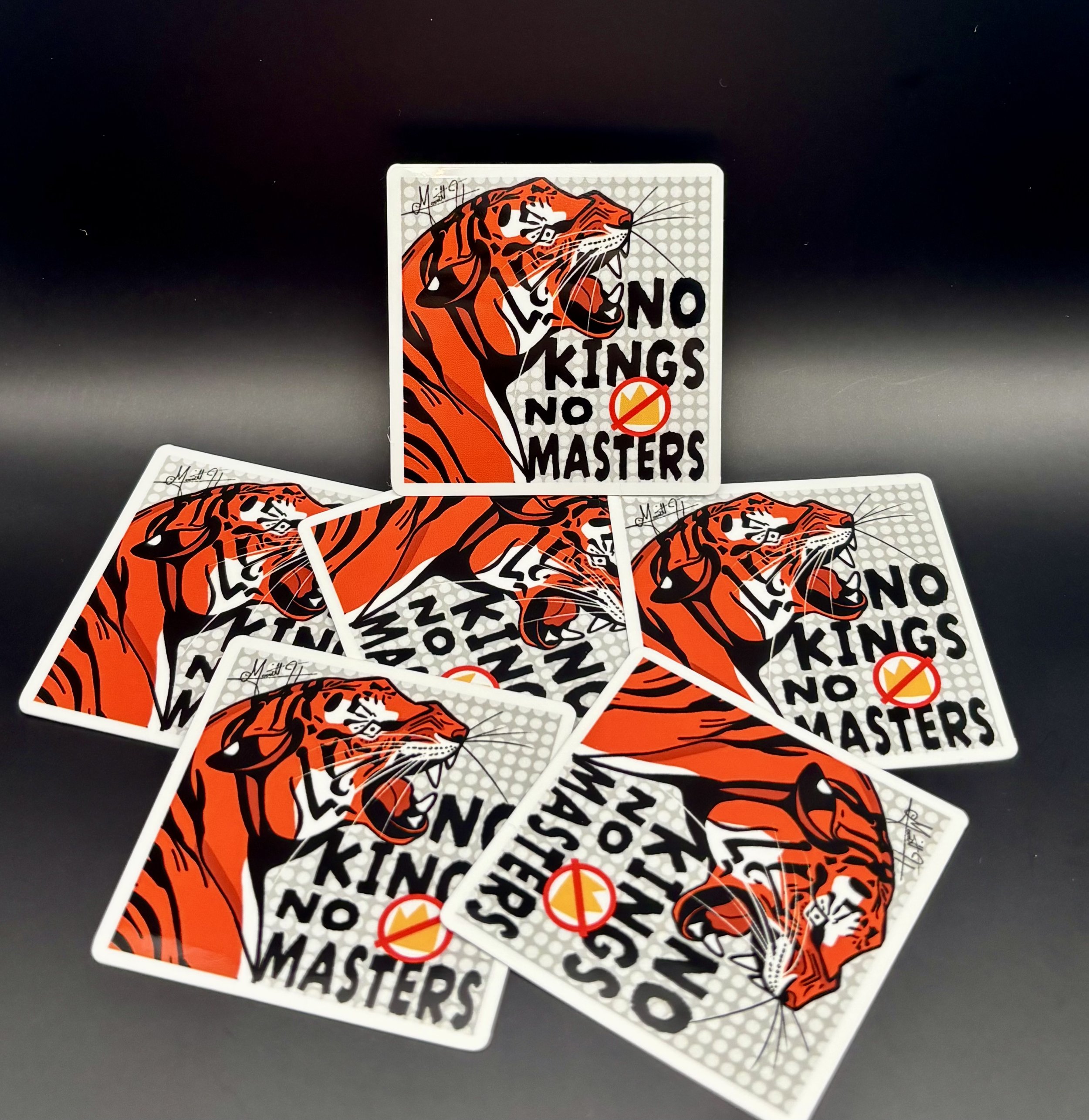 No Kings Tiger 2" Vinyl Sticker